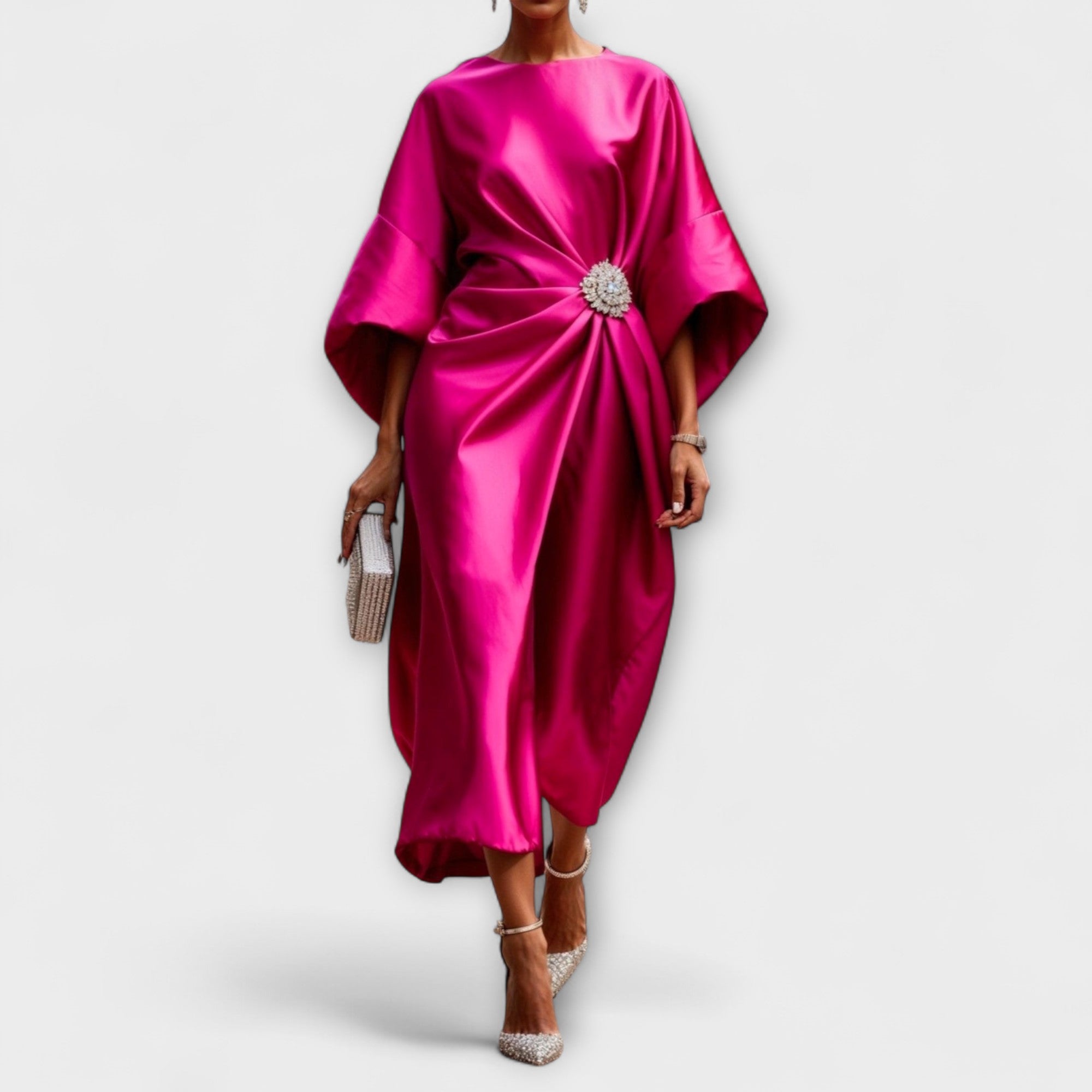 Rochie de satin strălucitoare de lux