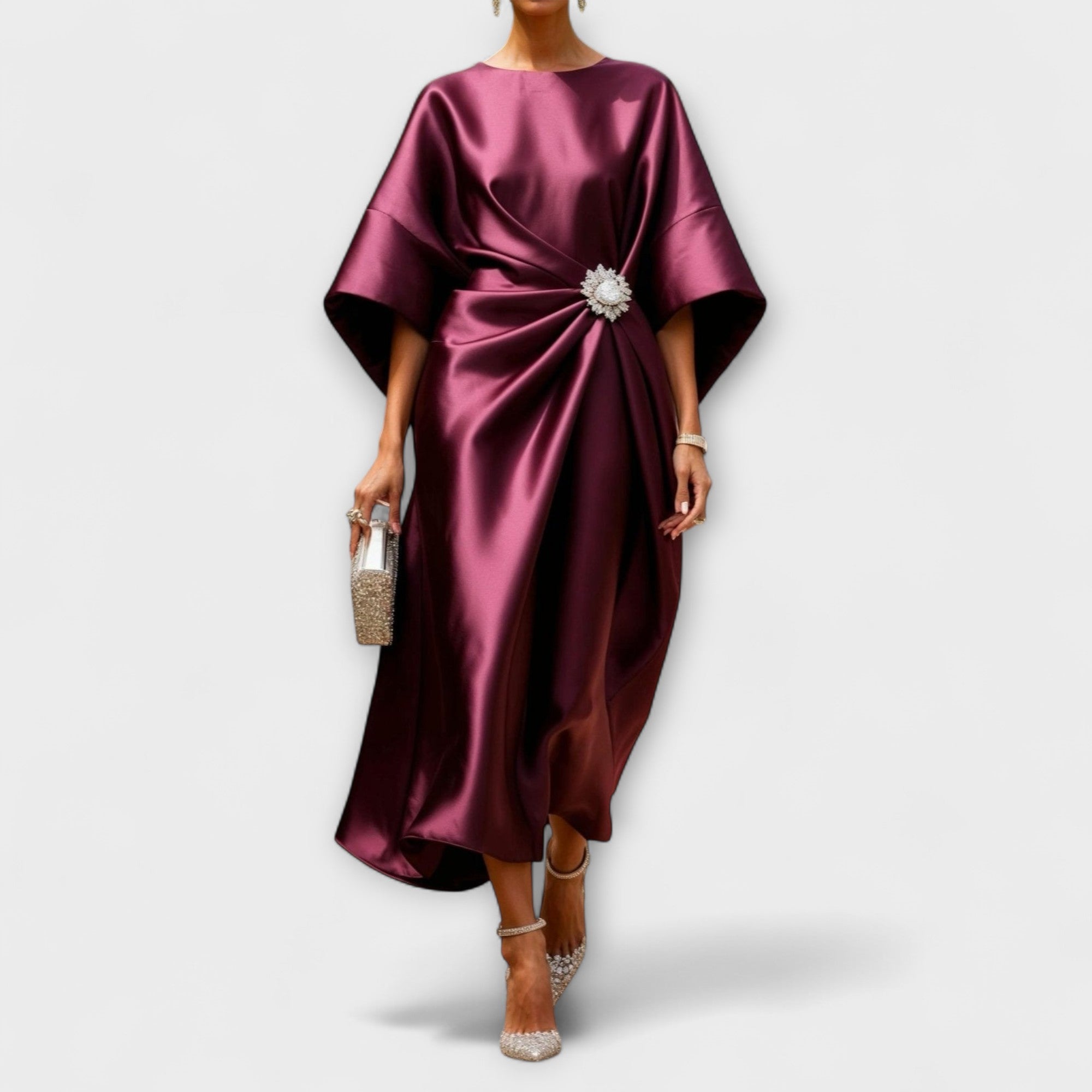 Rochie de satin strălucitoare de lux