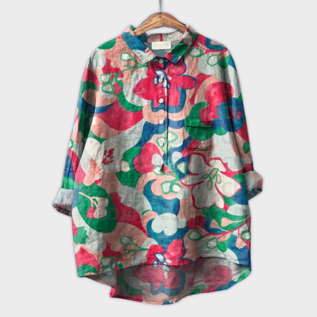 Magdalena - Bluza pentru femei făcută manual, cu design floral