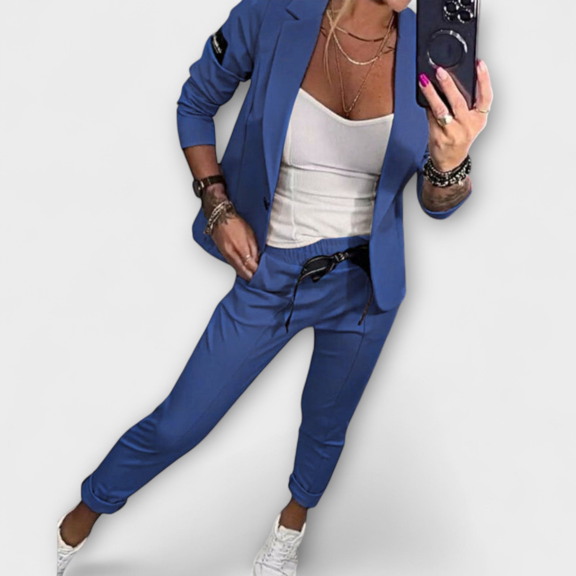 Malou - Set coordonat din top, jachetă și pantaloni