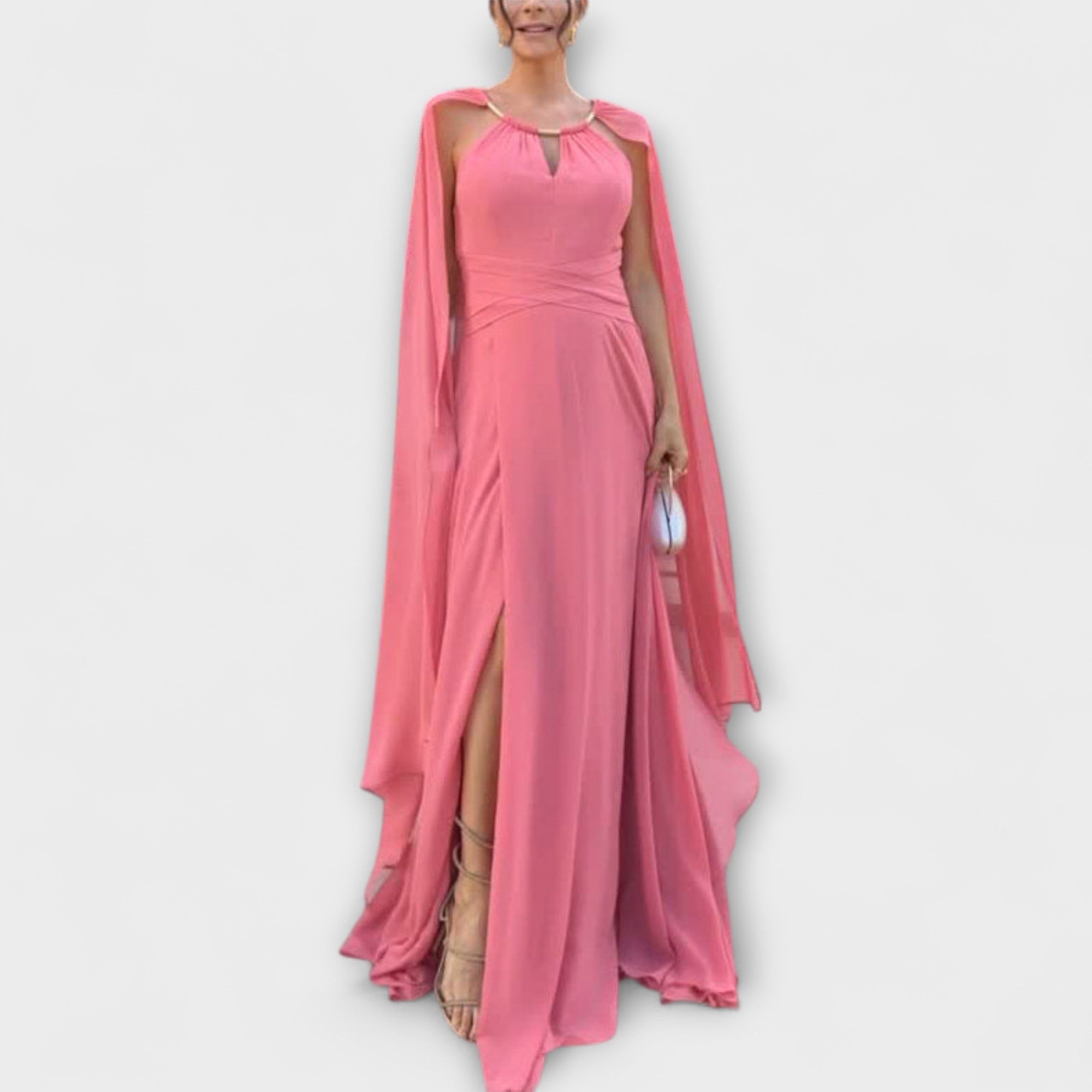 Mabel - Rochie maxi elegantă cu capac și slit înalt