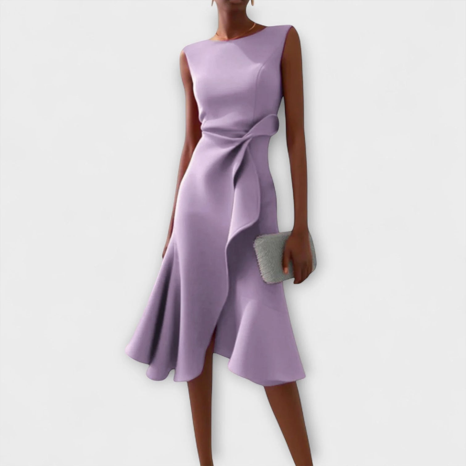 Juliette – Rochie midi drapată asimetrică