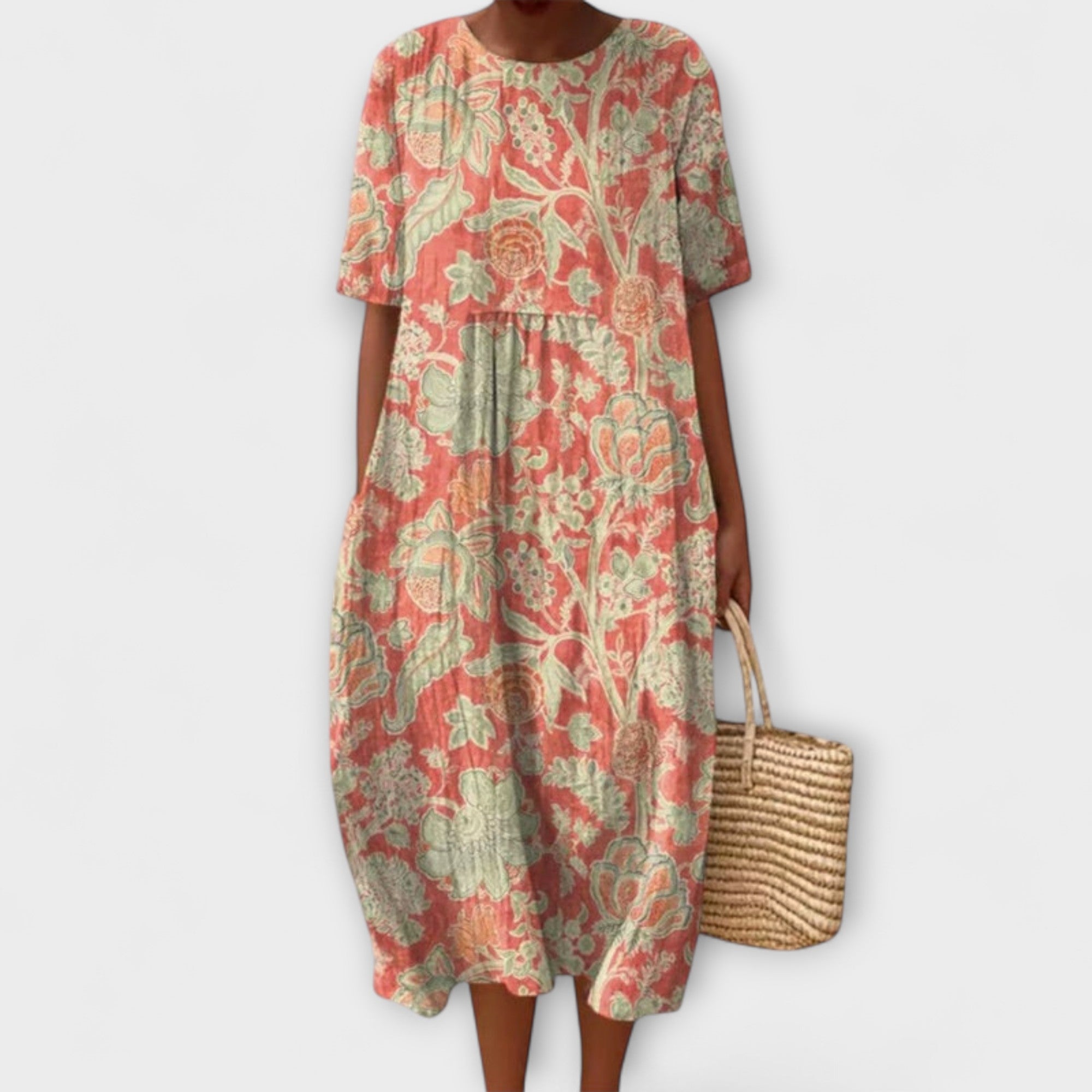 Thaleia – Rochie midi în design vintage floral