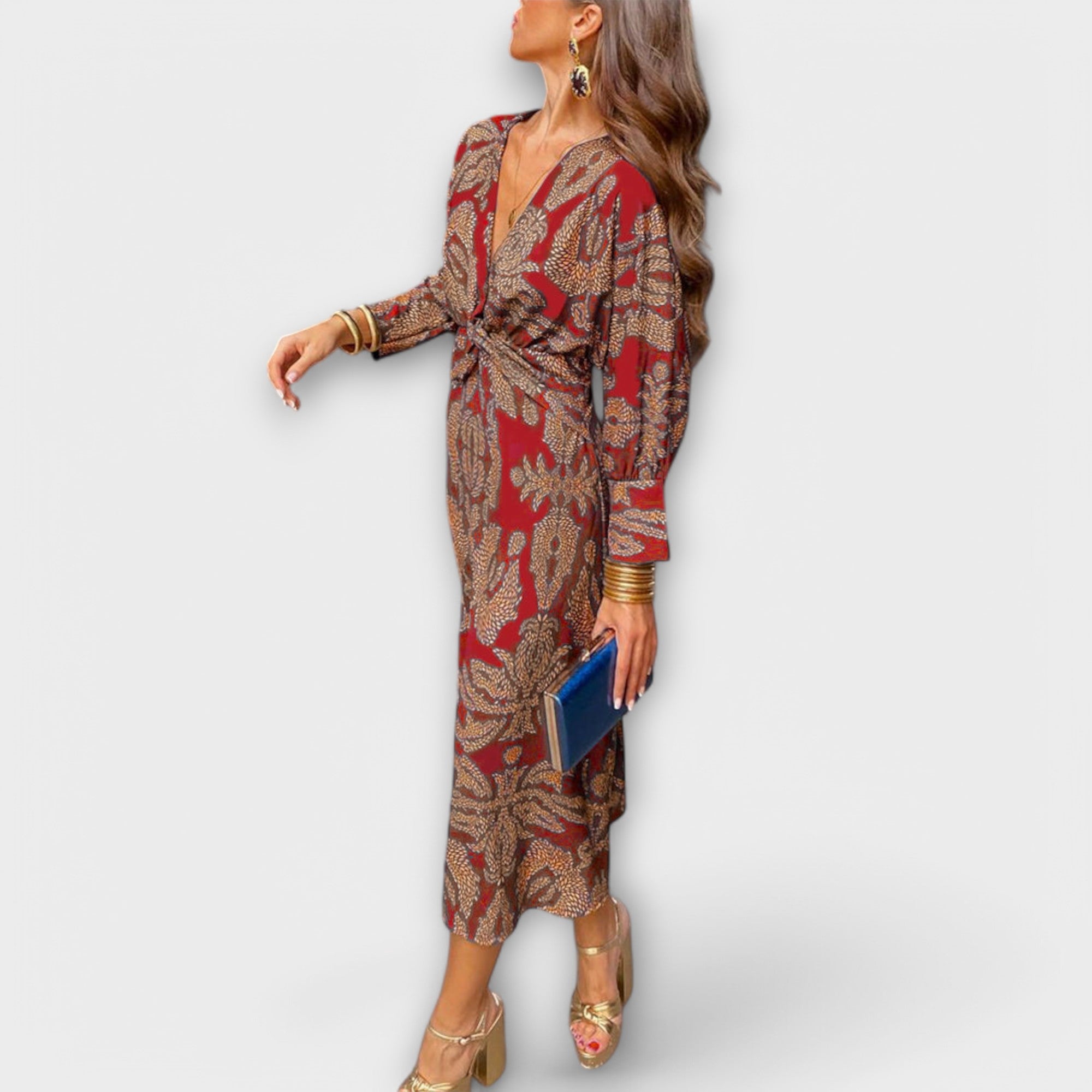 Rochie elegantă Oriana cu mâneci lungi