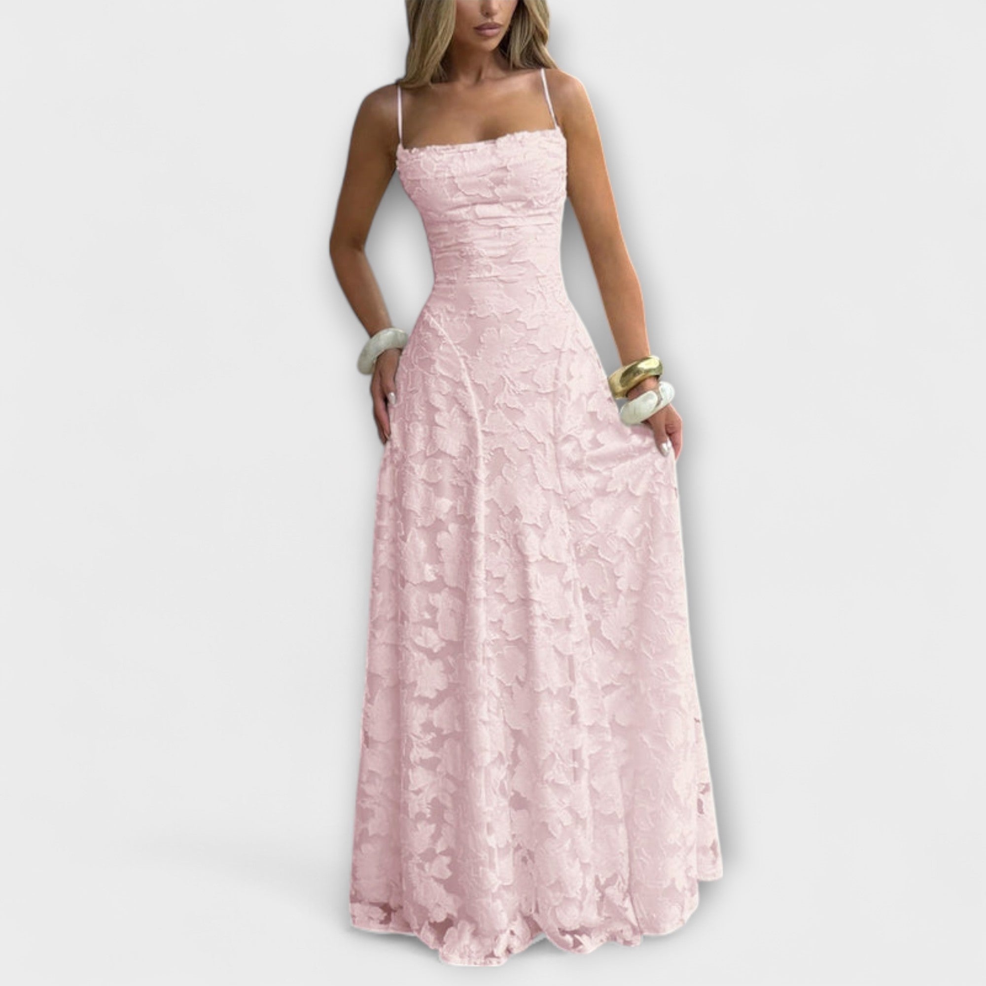 Emberly - Rochie Maxi Elegantă din Jacquard