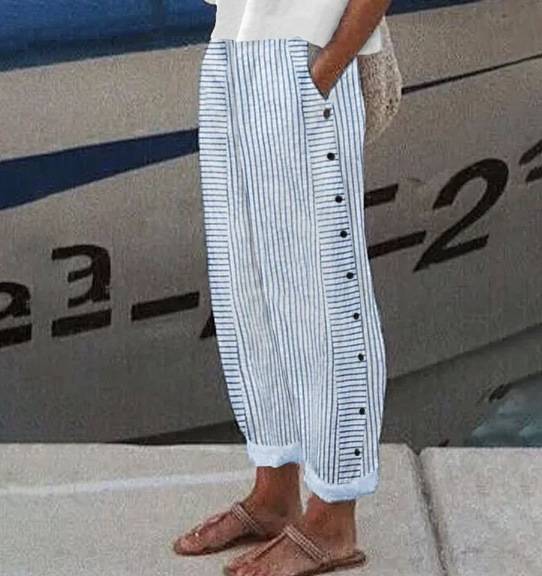 Pantaloni de relaxare cu dungi Rea - Confortabili și relaxați