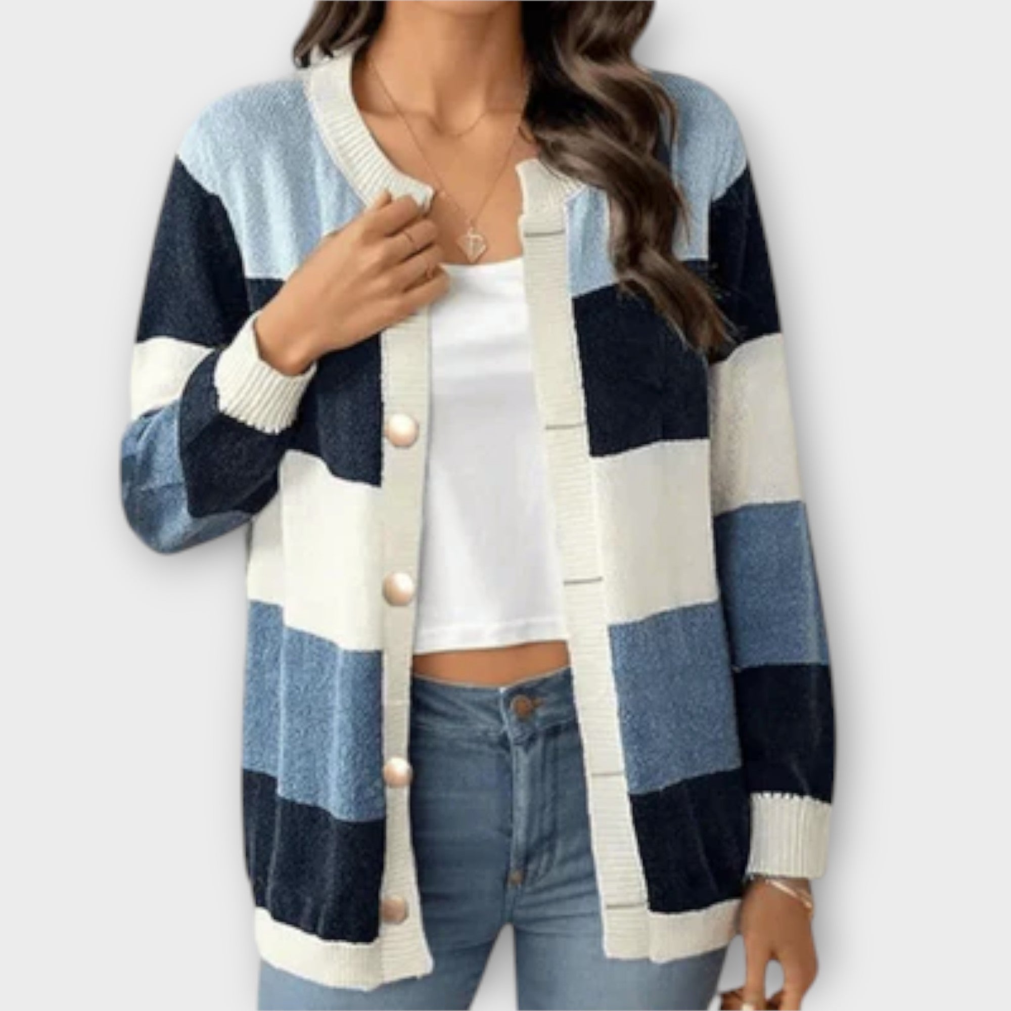 Lottenia - cardigan cu model striat