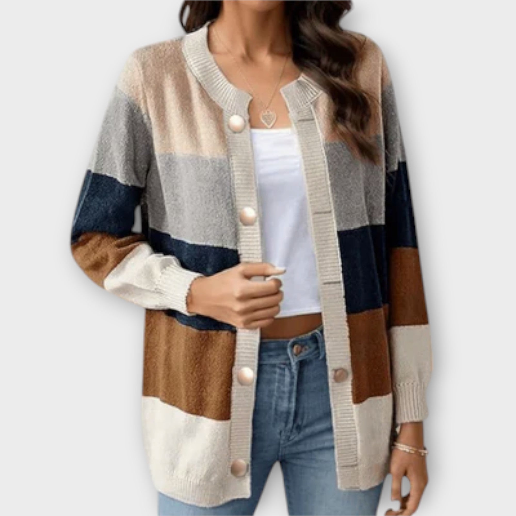 Lottenia - cardigan cu model striat