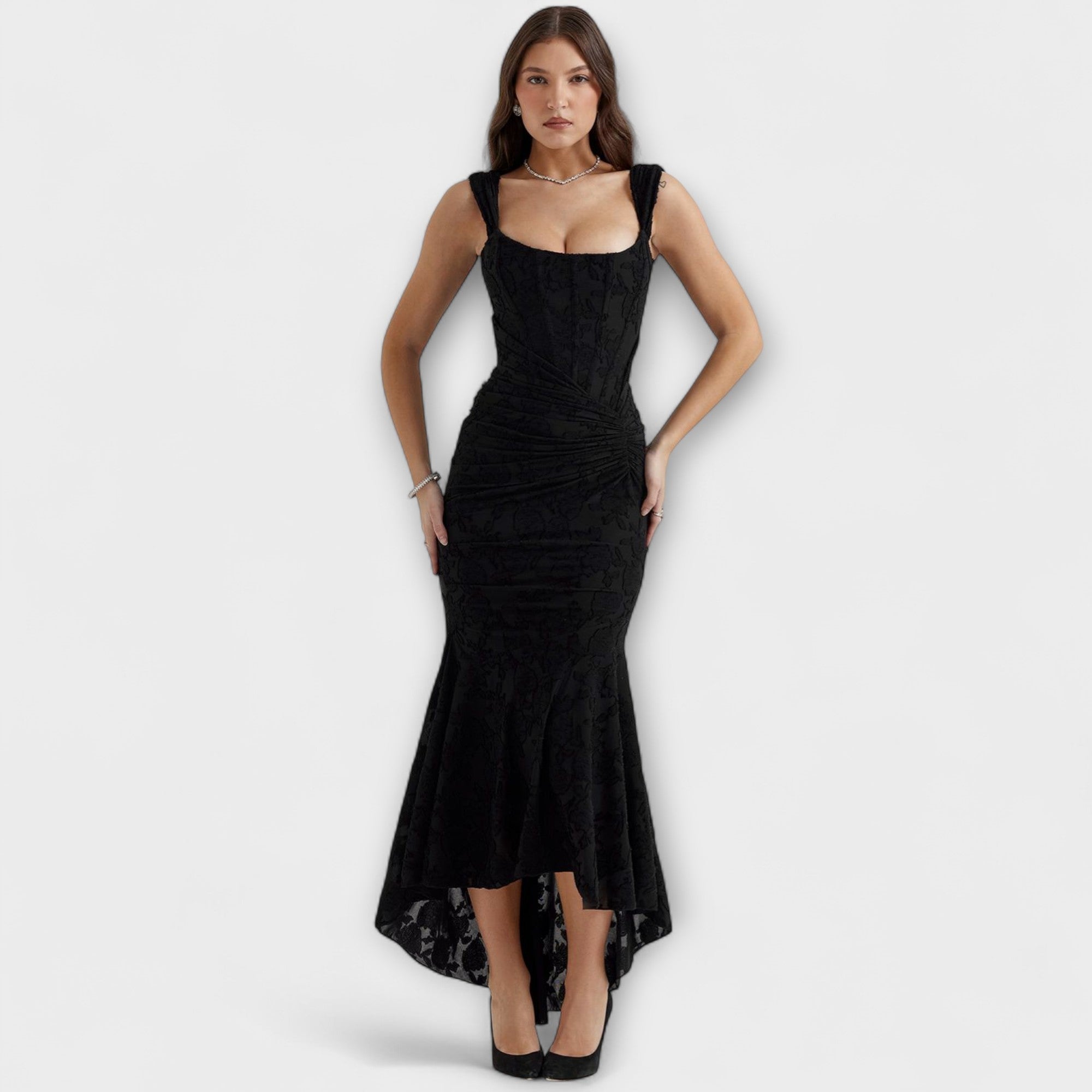 Renske - Rochie lungă cu corset elegant și rafinat