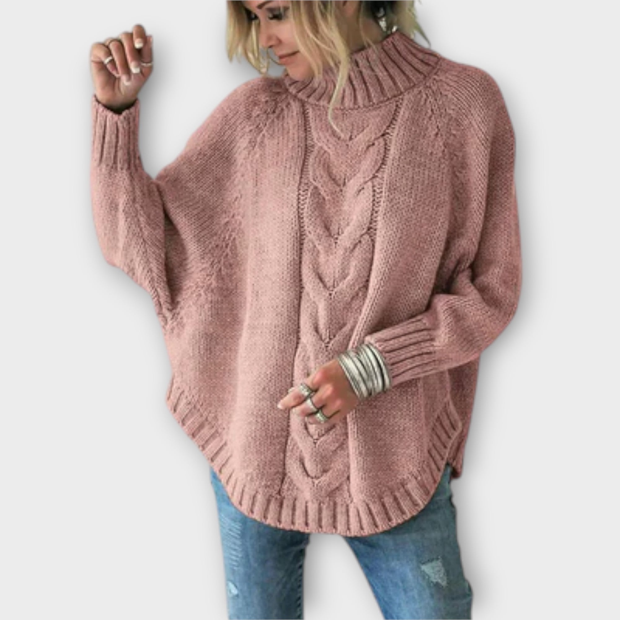 Elysian - Pulover tricotat cu model împletit