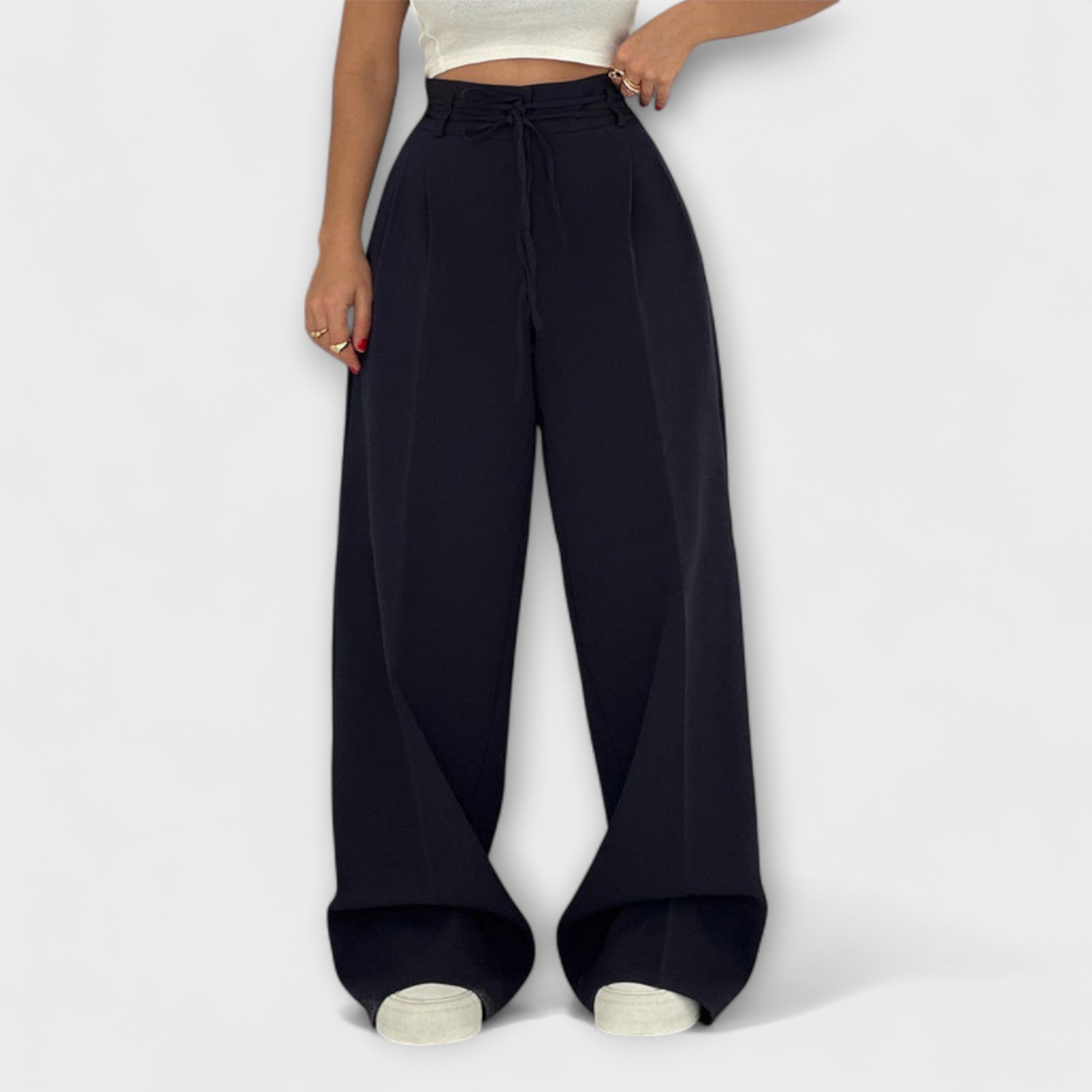 Jill - Pantaloni casual cu șiret
