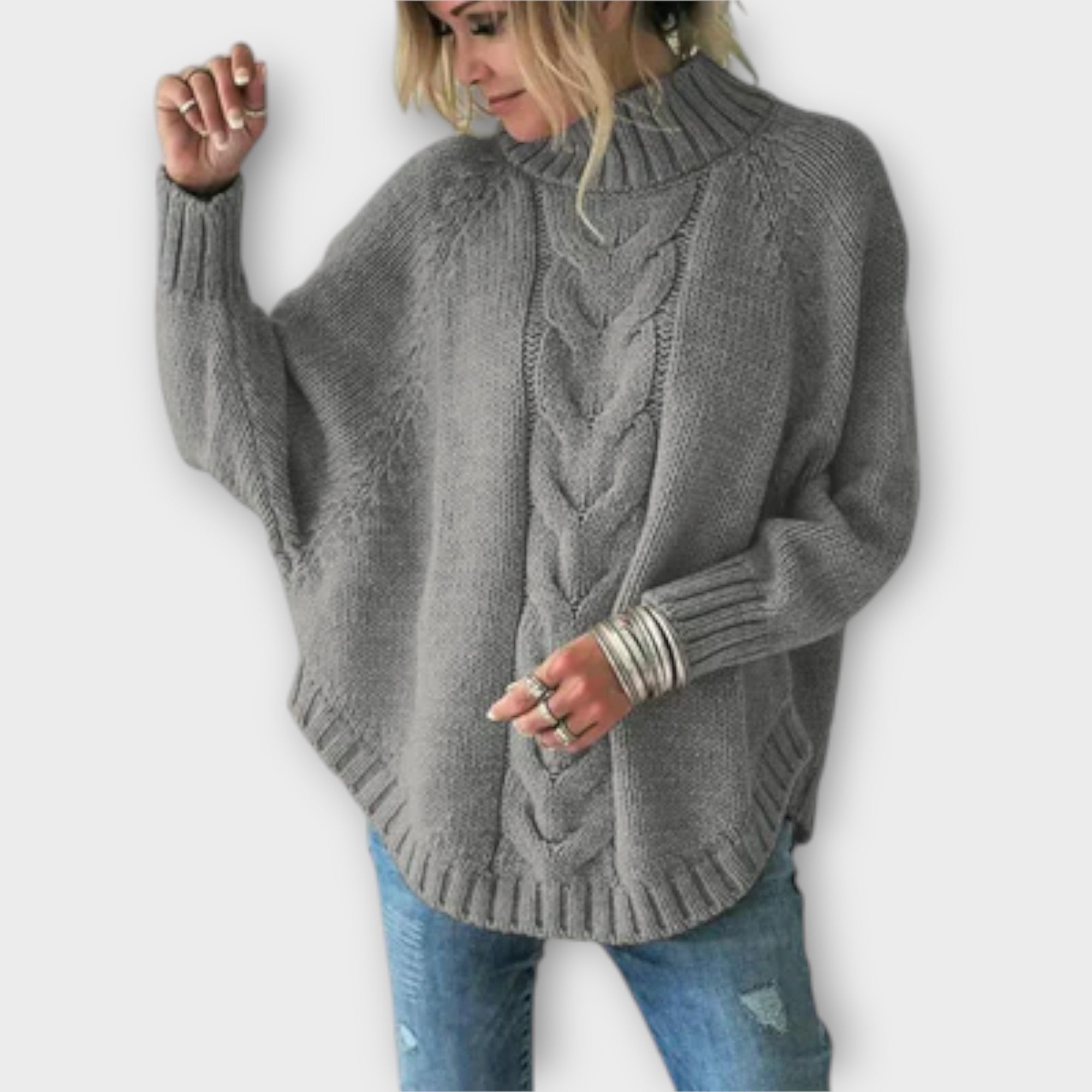 Elysian - Pulover tricotat cu model împletit
