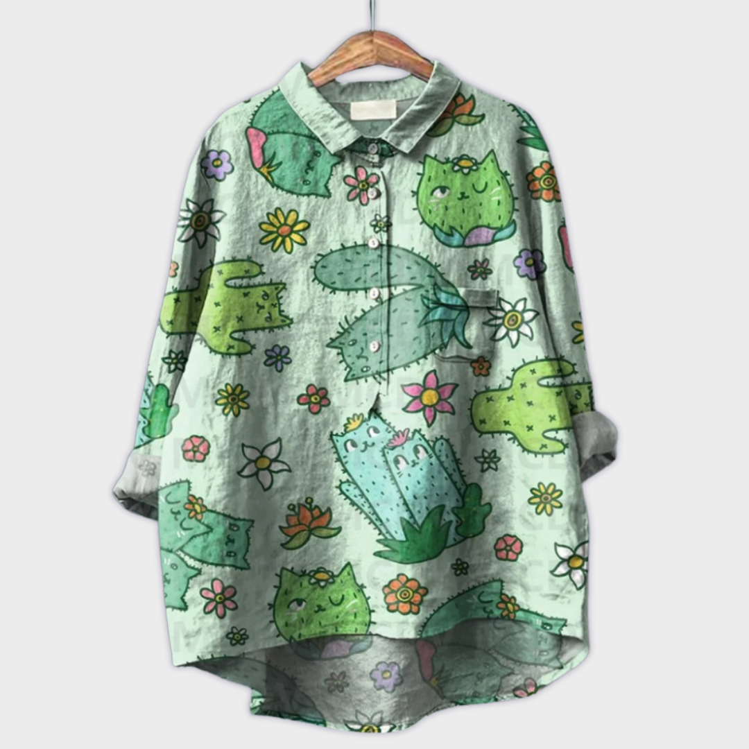 Magdalena - Bluza pentru femei făcută manual, cu design floral