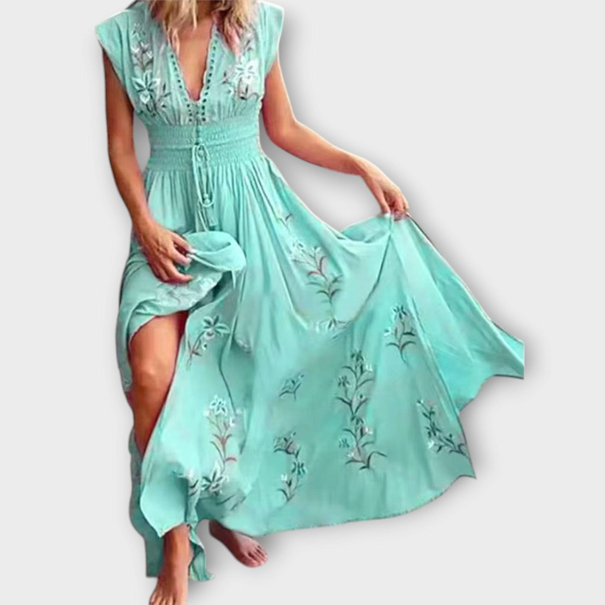 Felizia – Rochie boho cu broderii fermecătoare