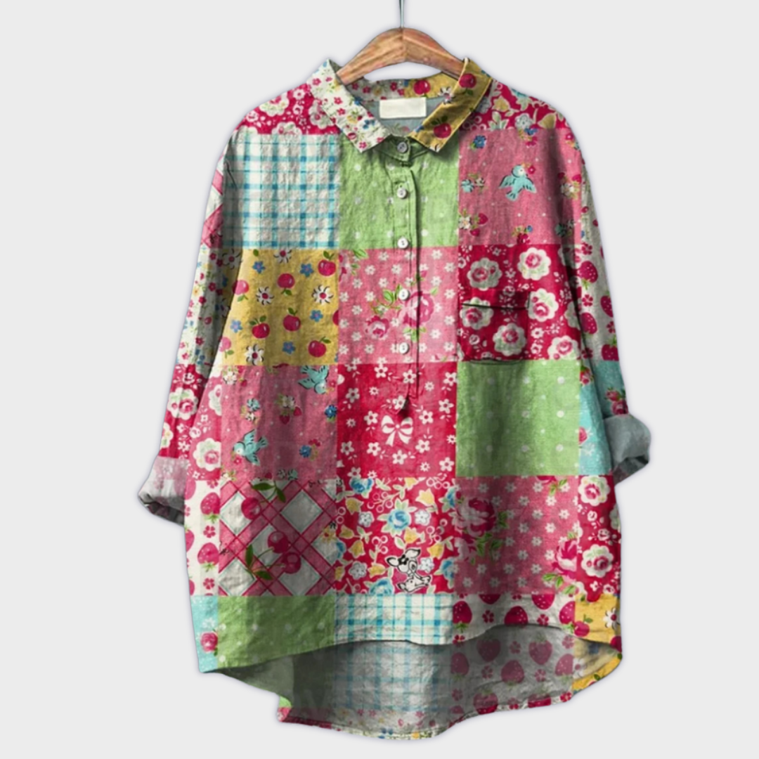 Magdalena - Bluza pentru femei făcută manual, cu design floral
