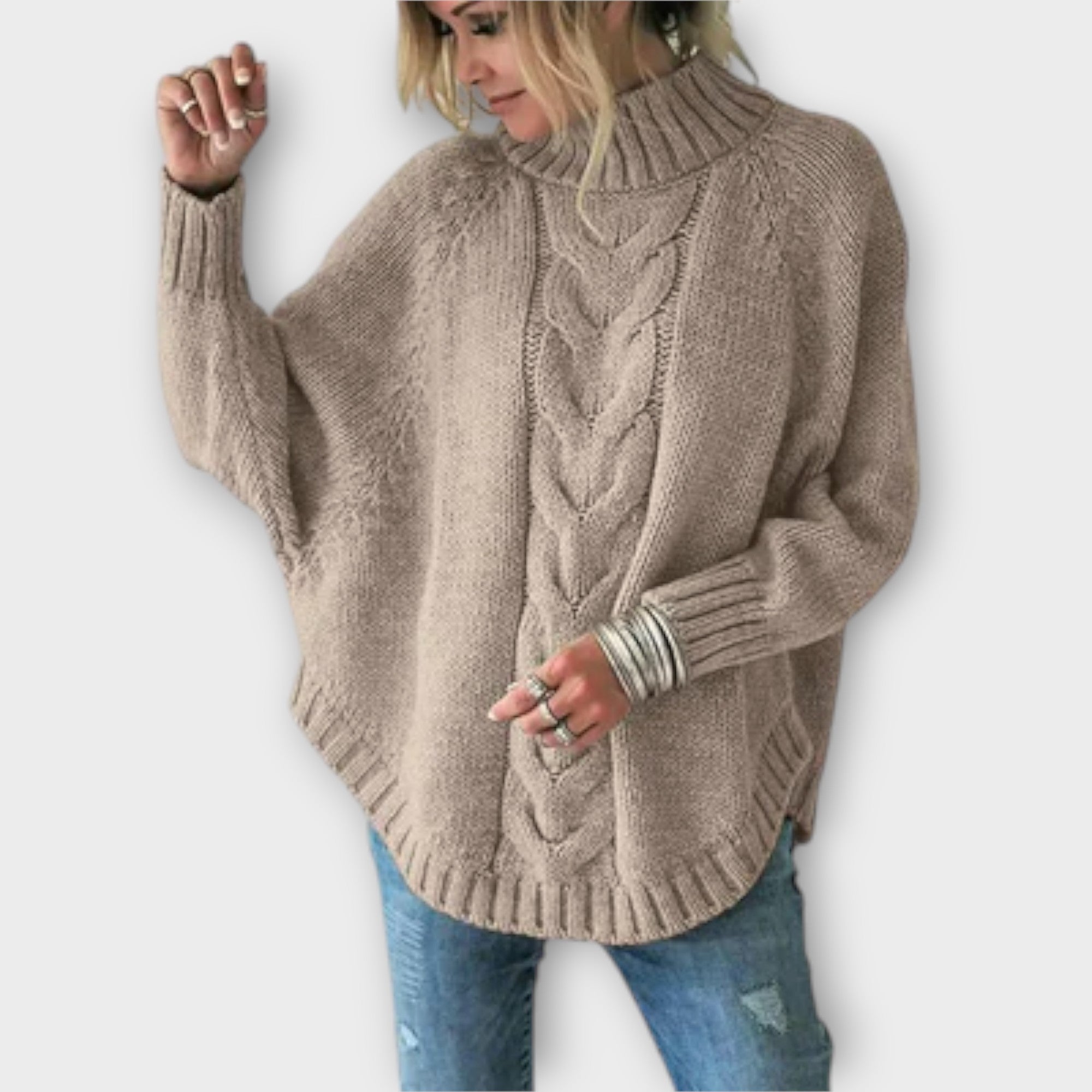Elysian - Pulover tricotat cu model împletit