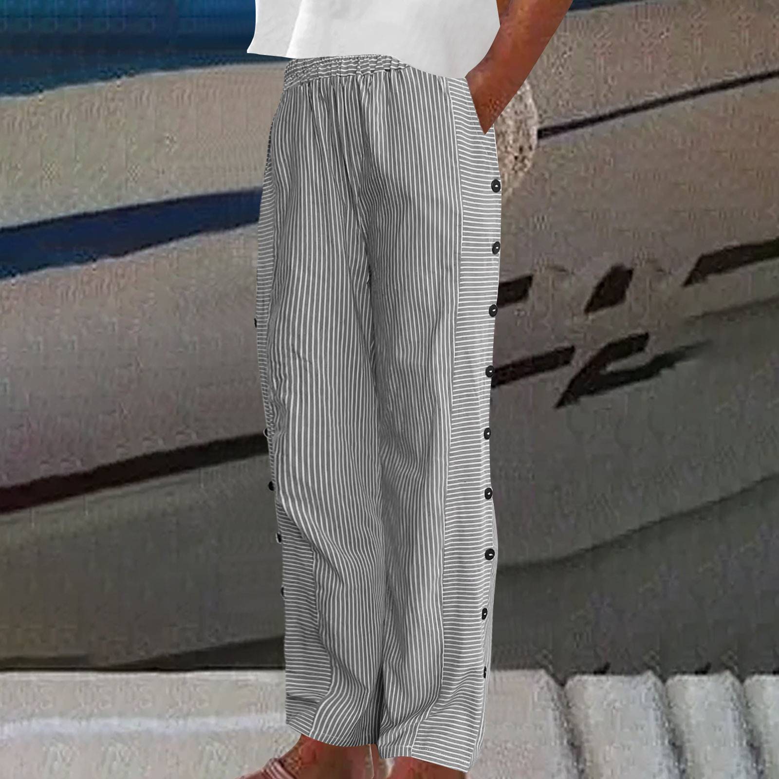 Pantaloni de relaxare cu dungi Rea - Confortabili și relaxați