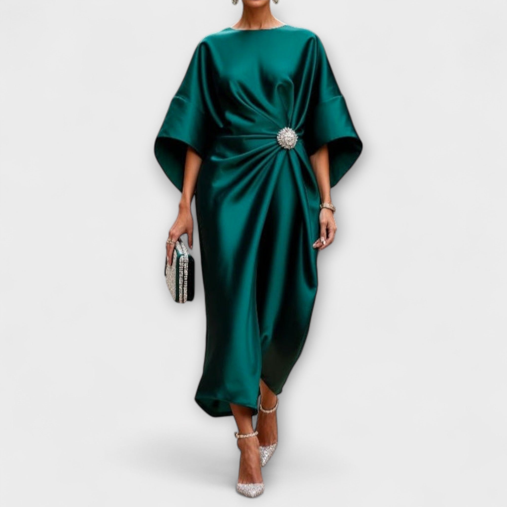 Rochie de satin strălucitoare de lux