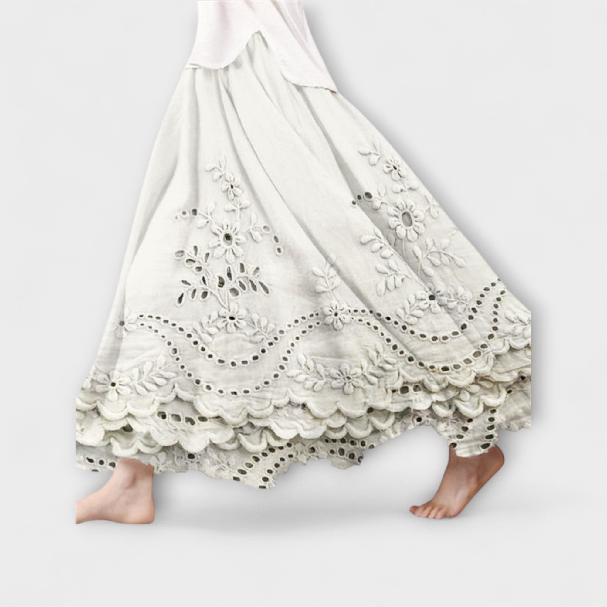 Lună – Rochie Maxirock Boho cu Broderie