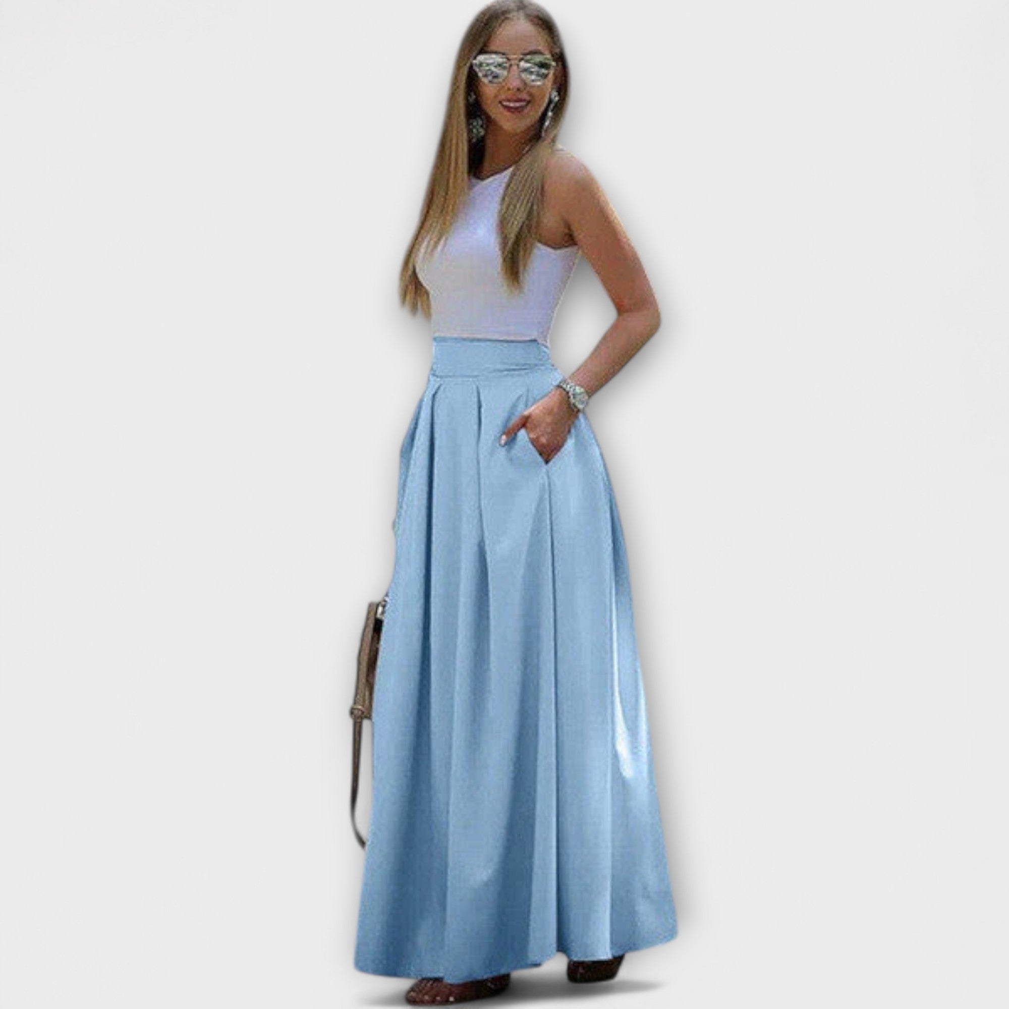 Tzafira – Rochie maxi elegantă cu talie înaltă
