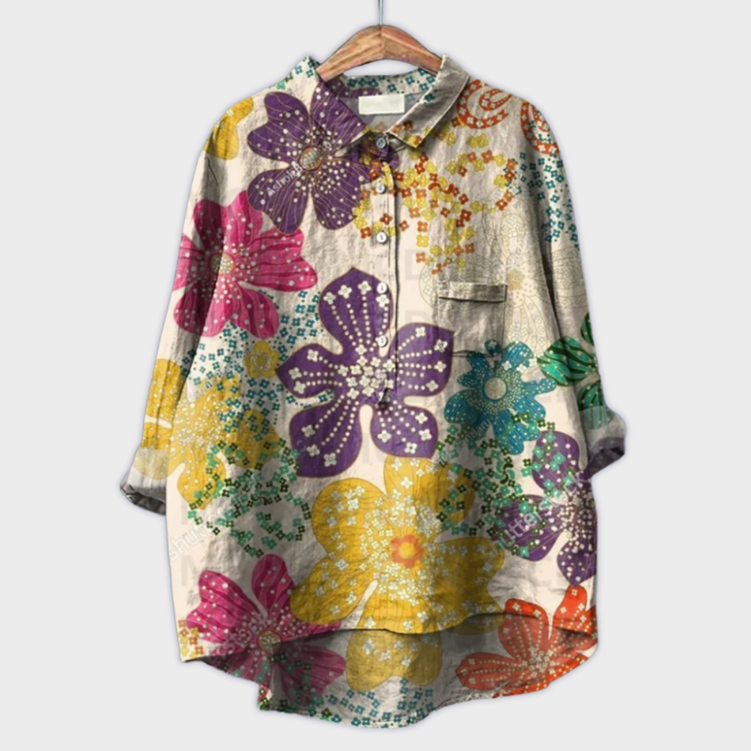 Magdalena - Bluza pentru femei făcută manual, cu design floral