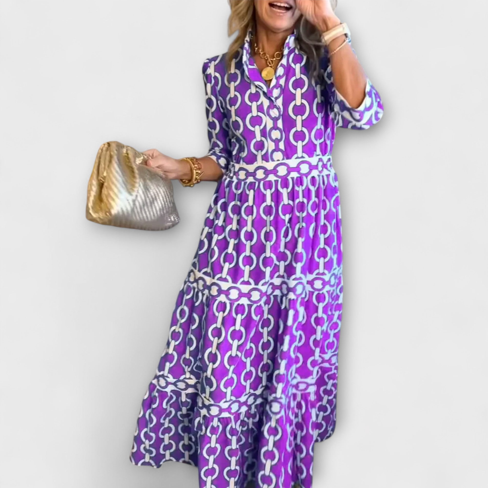 Juliette - Rochie midi cu model de lanț