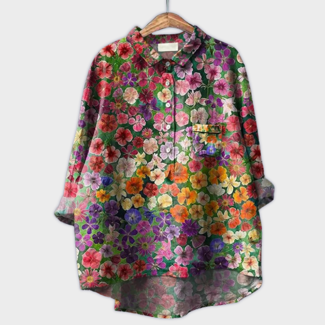 Magdalena - Bluza pentru femei făcută manual, cu design floral