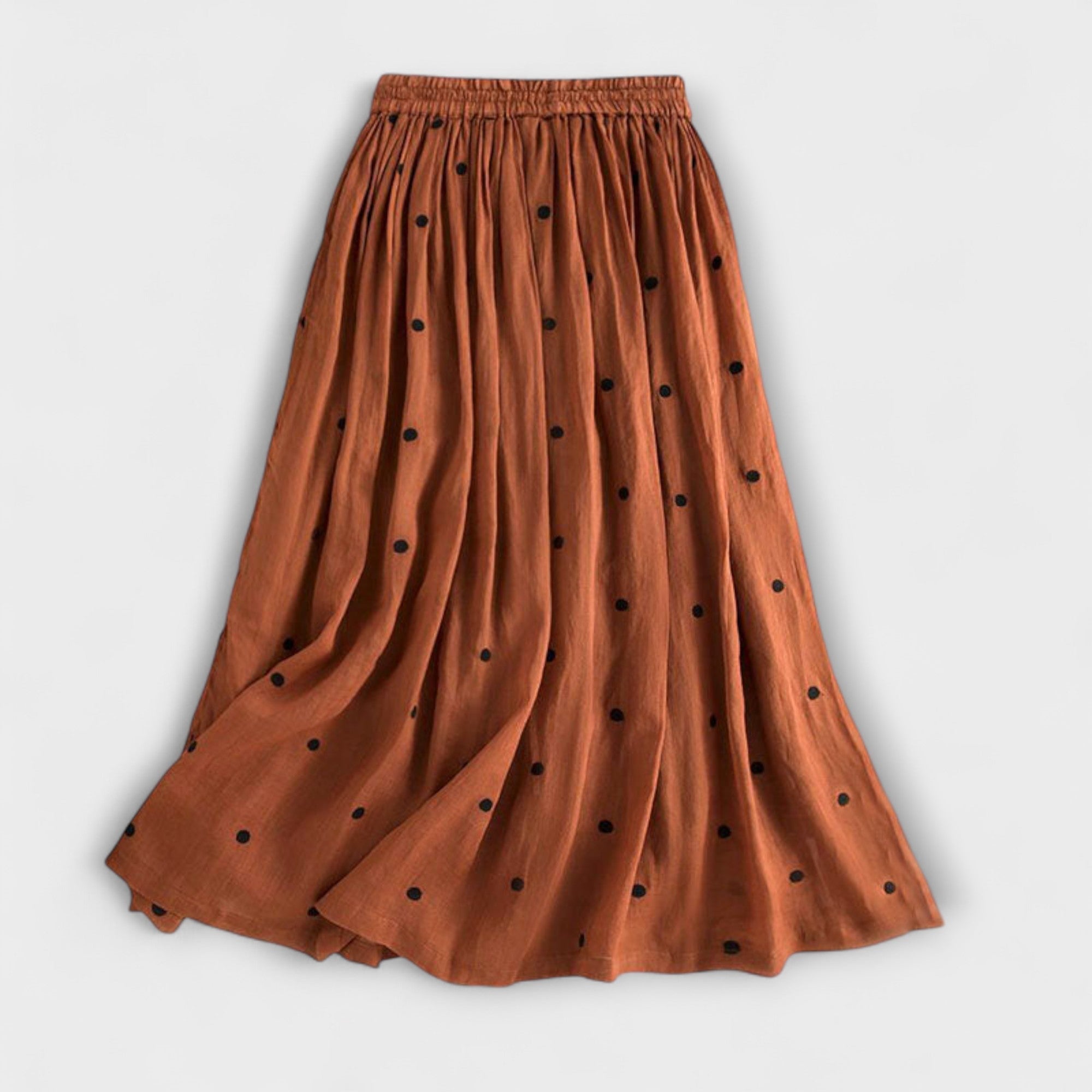 Rochie jucăuasă cu buline din bumbac și in