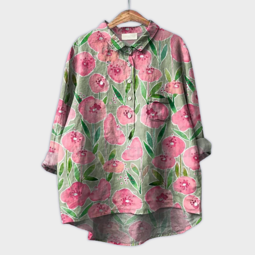 Magdalena - Bluza pentru femei făcută manual, cu design floral