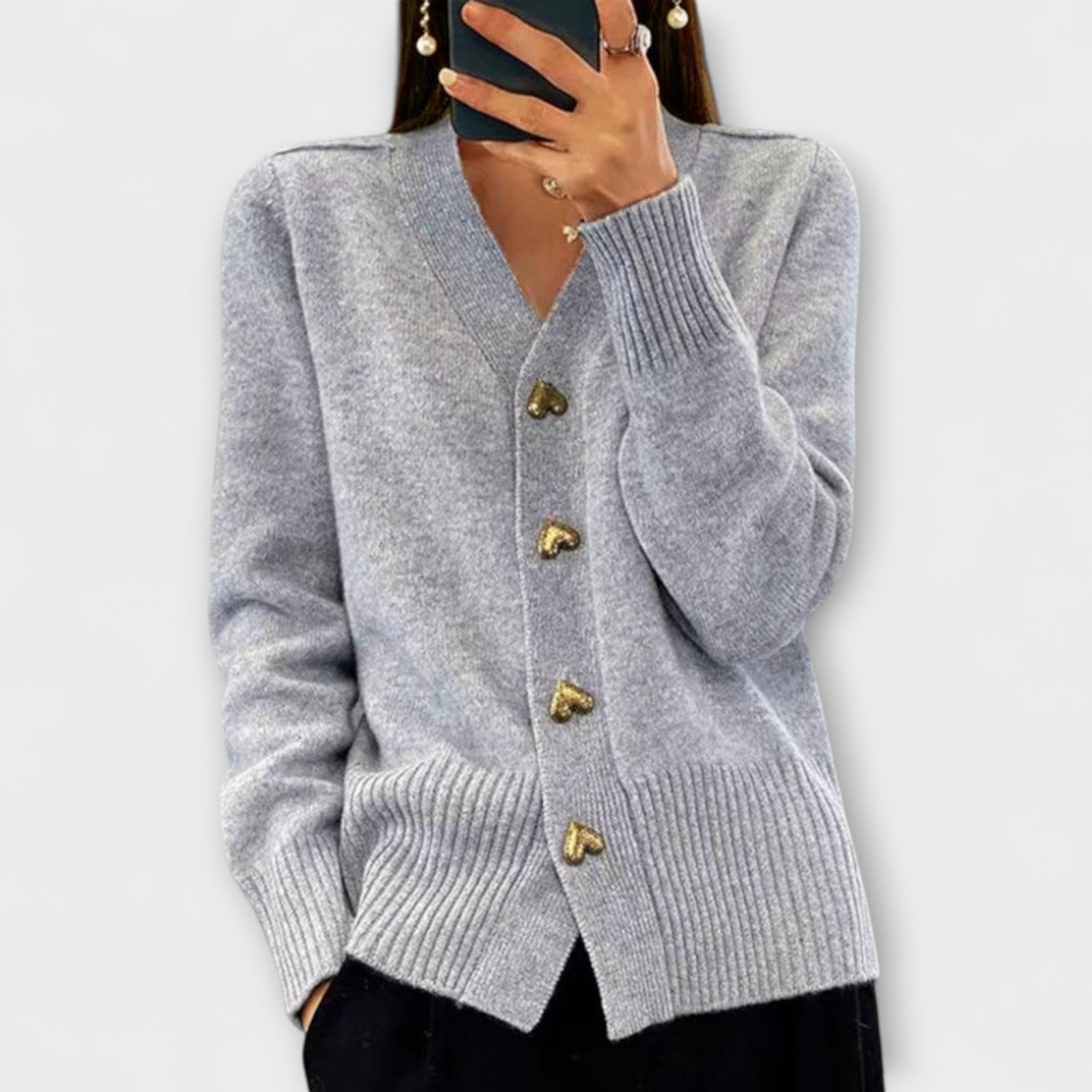Marij – Pulover pentru femei cu decolteu în V în stil vintage