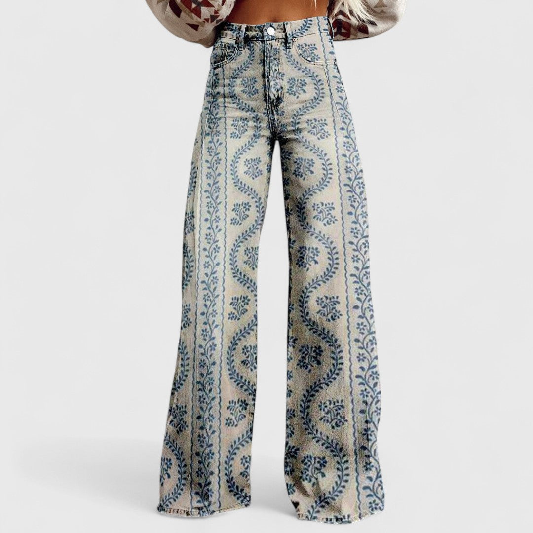 Melania - Pantaloni din denim lungi, comozi și versatili