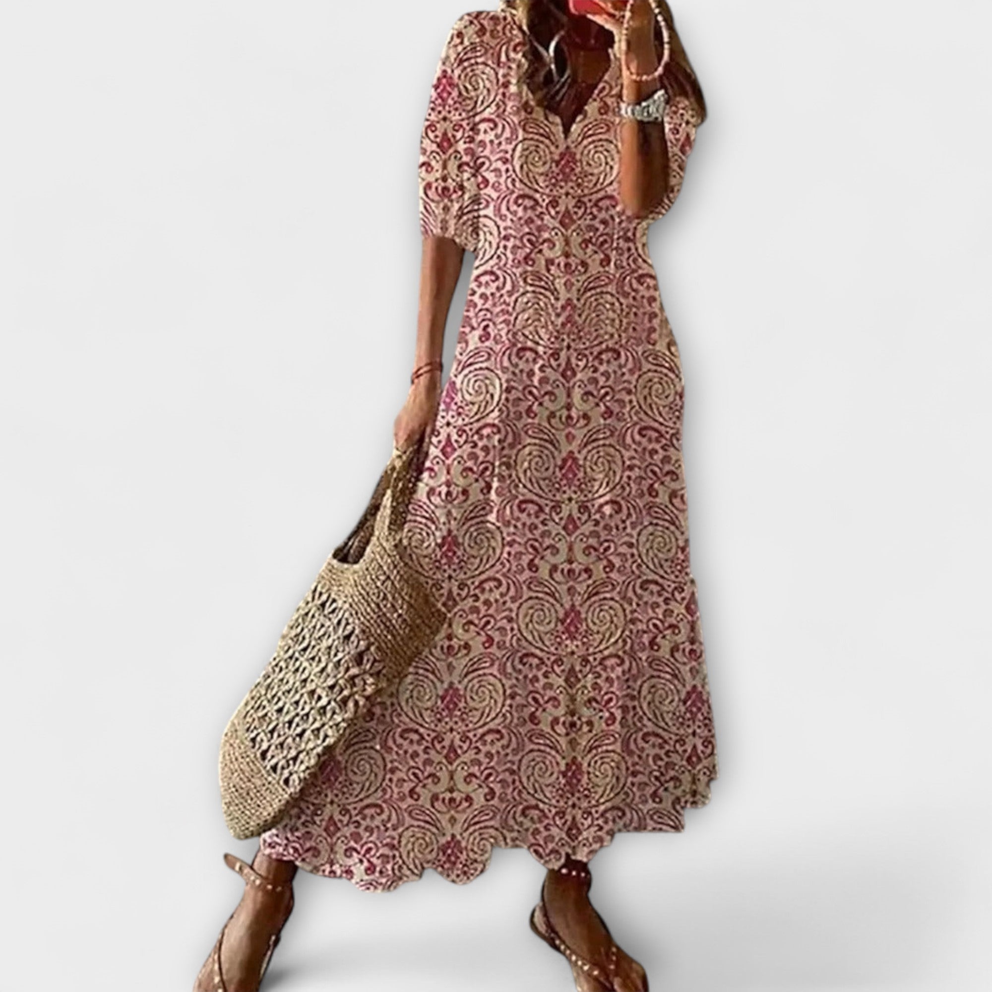 Anna – Rochie de vară boho pentru femei cu siluetă fluidă