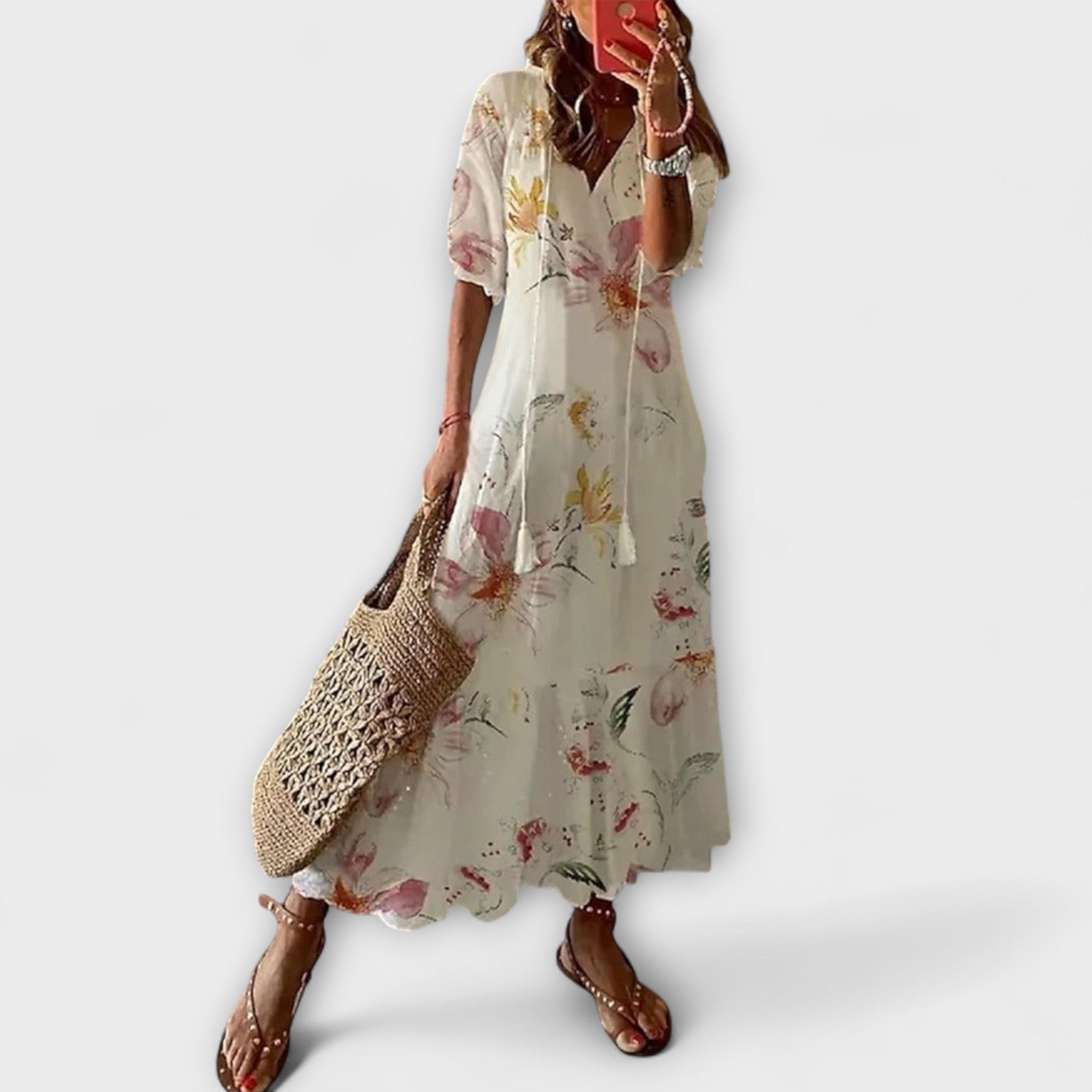 Anna – Rochie de vară boho pentru femei cu siluetă fluidă