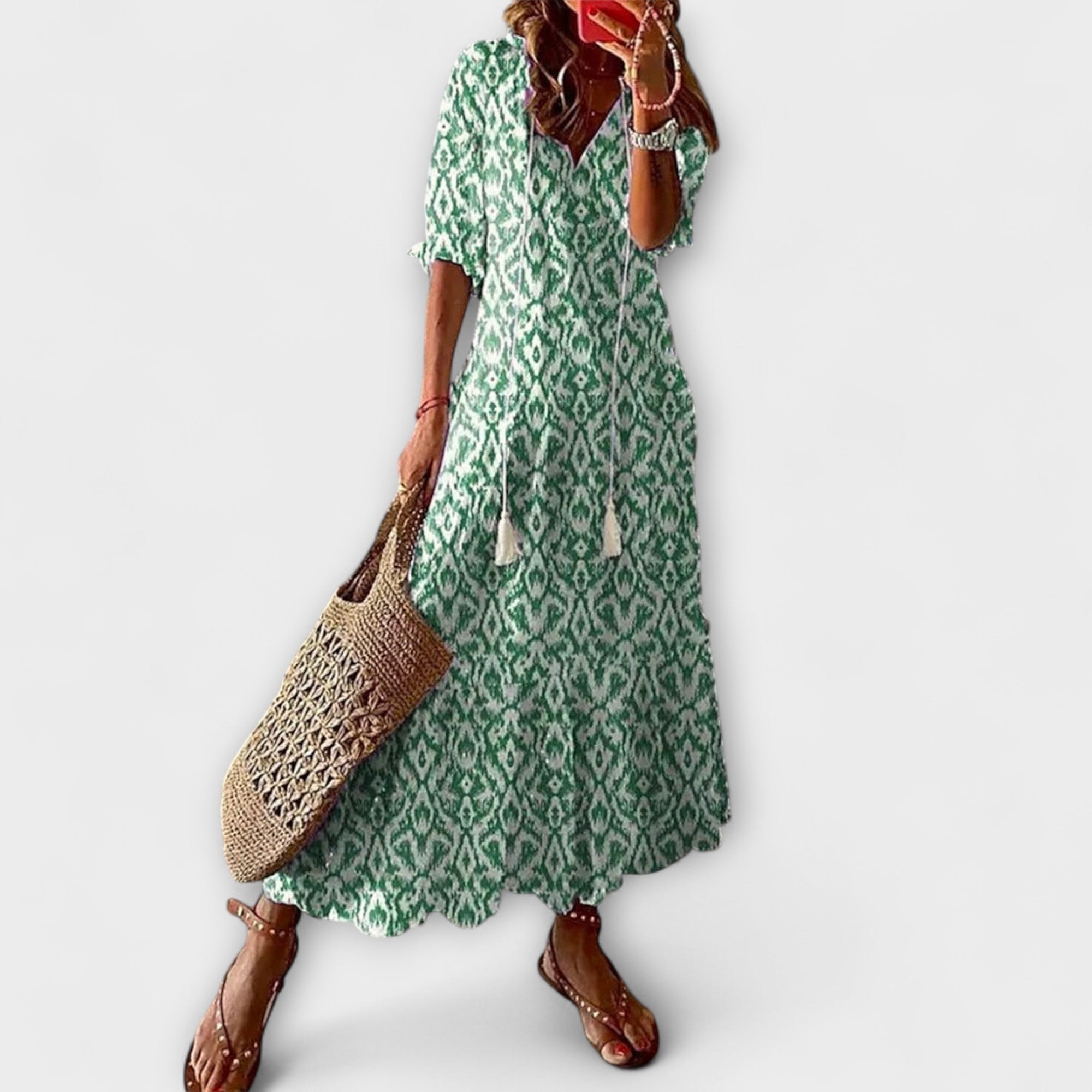 Anna – Rochie de vară boho pentru femei cu siluetă fluidă