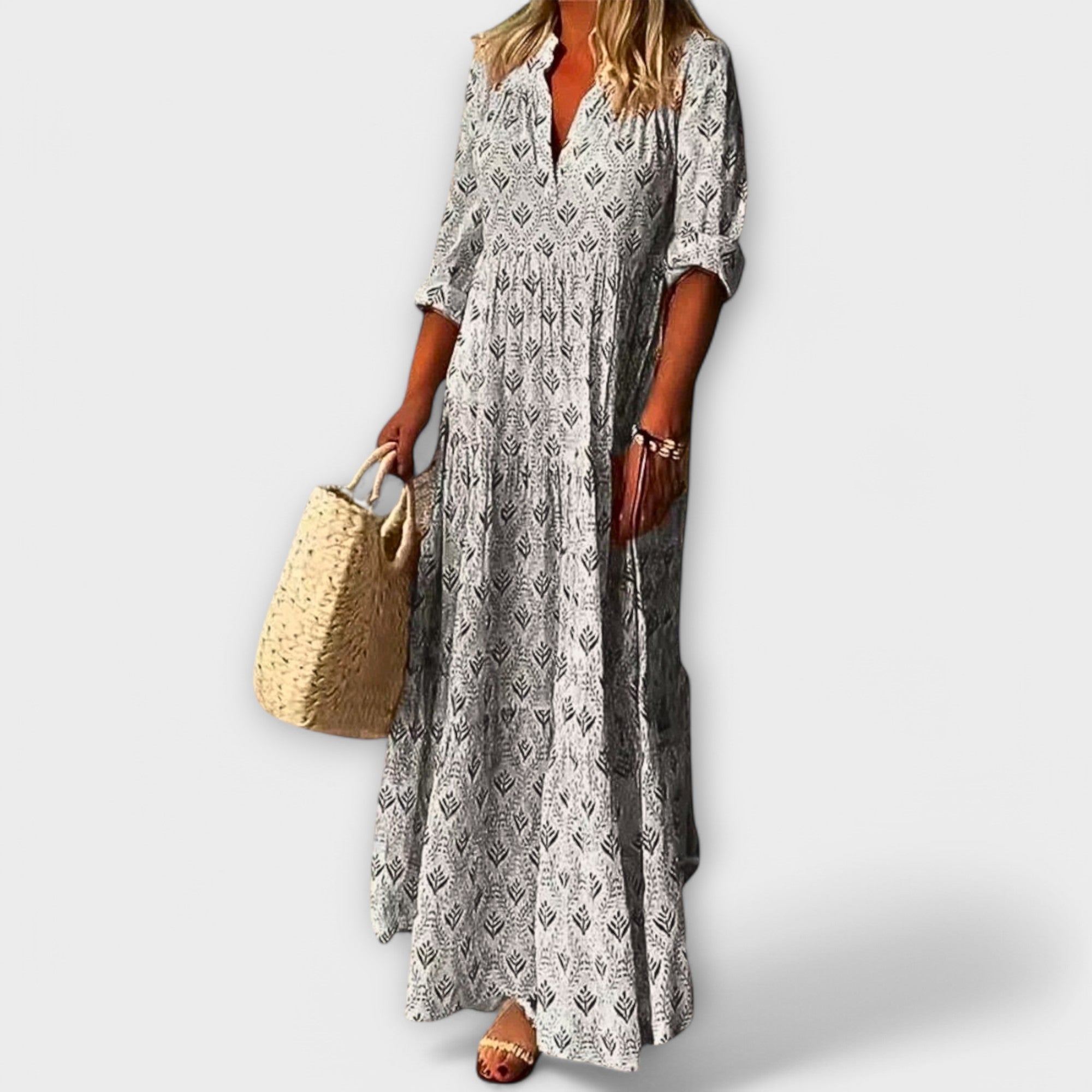 Rochie maxi de primăvară stilată și confortabilă