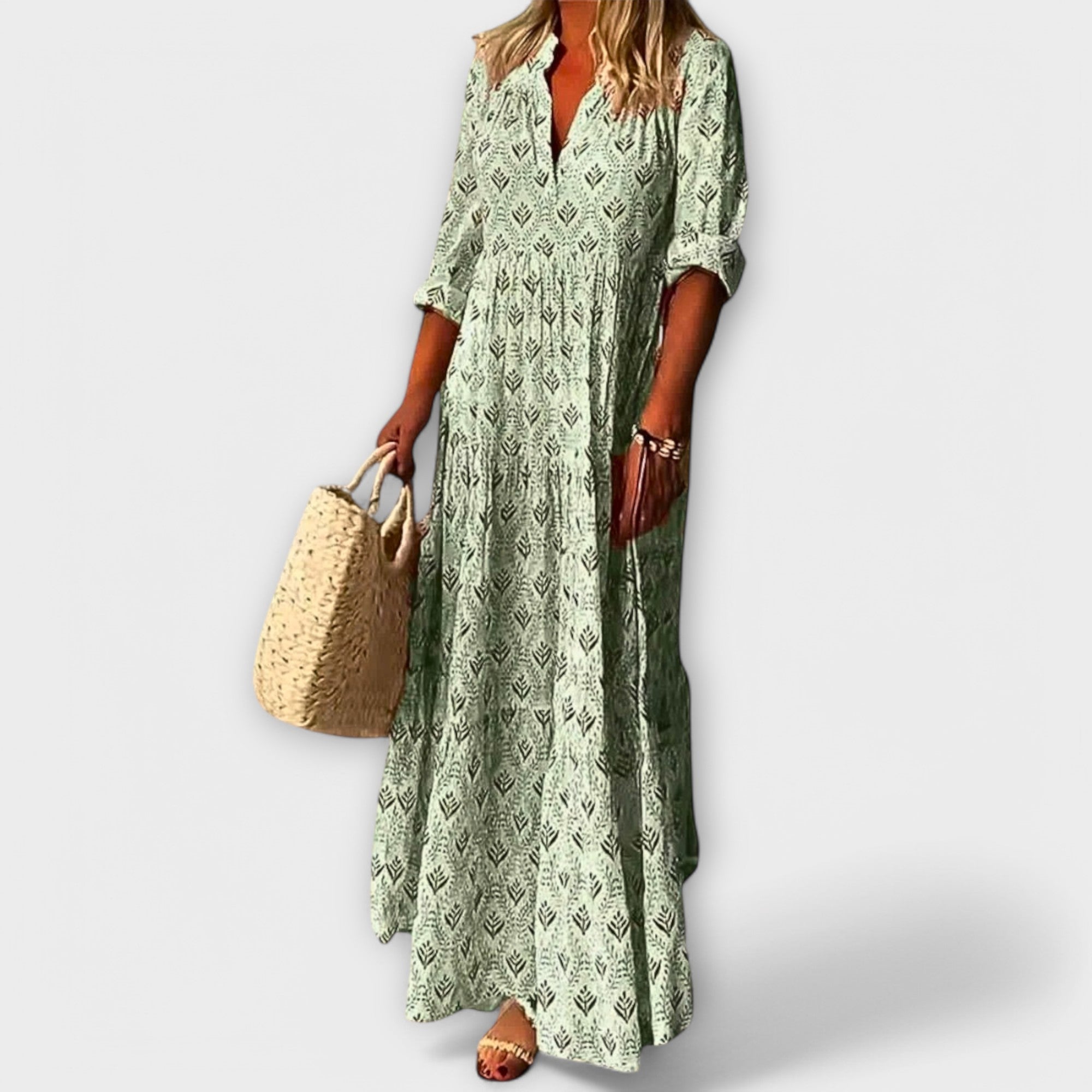Rochie maxi de primăvară stilată și confortabilă