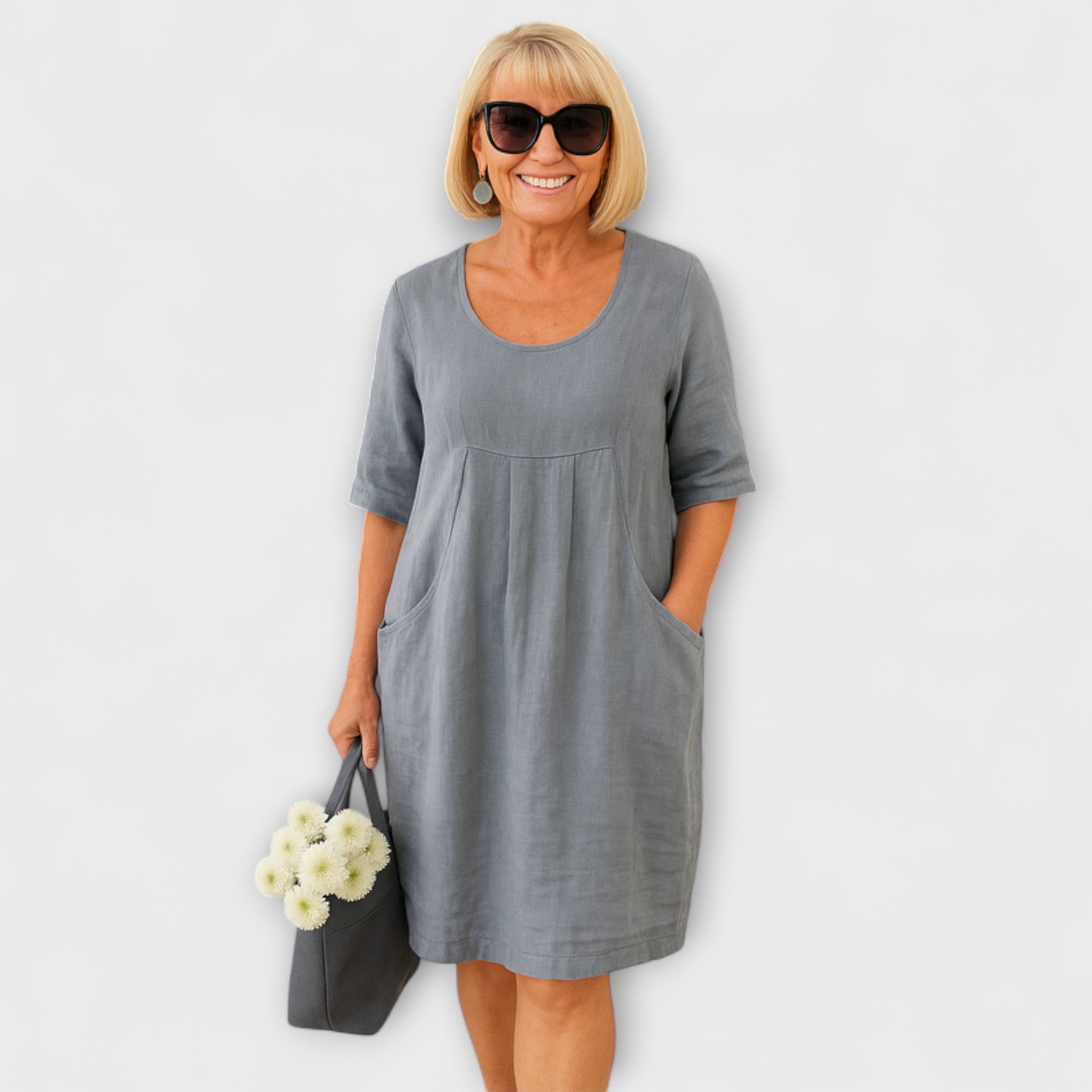Marley - Rochie lejeră din in cu buzunare