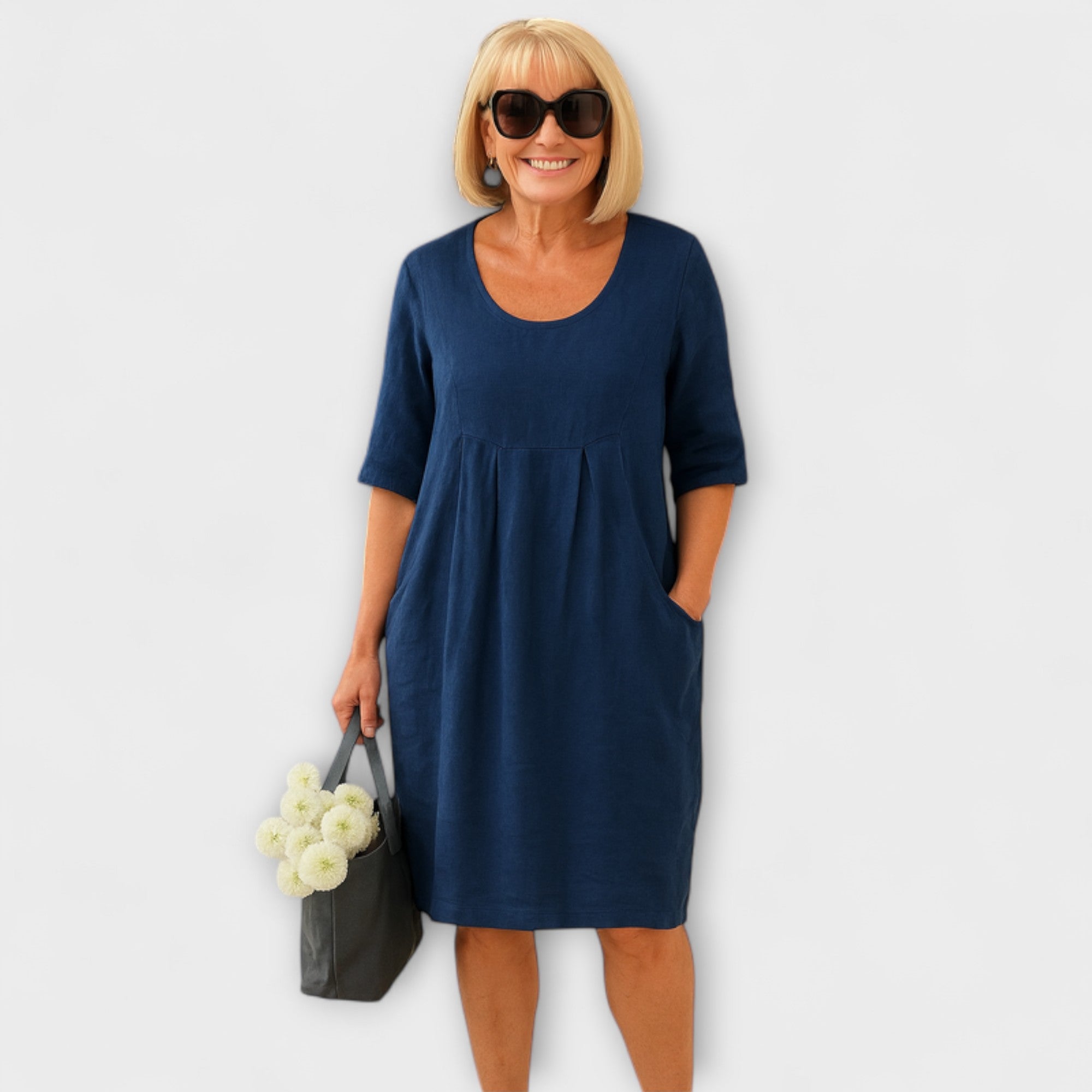 Marley - Rochie lejeră din in cu buzunare