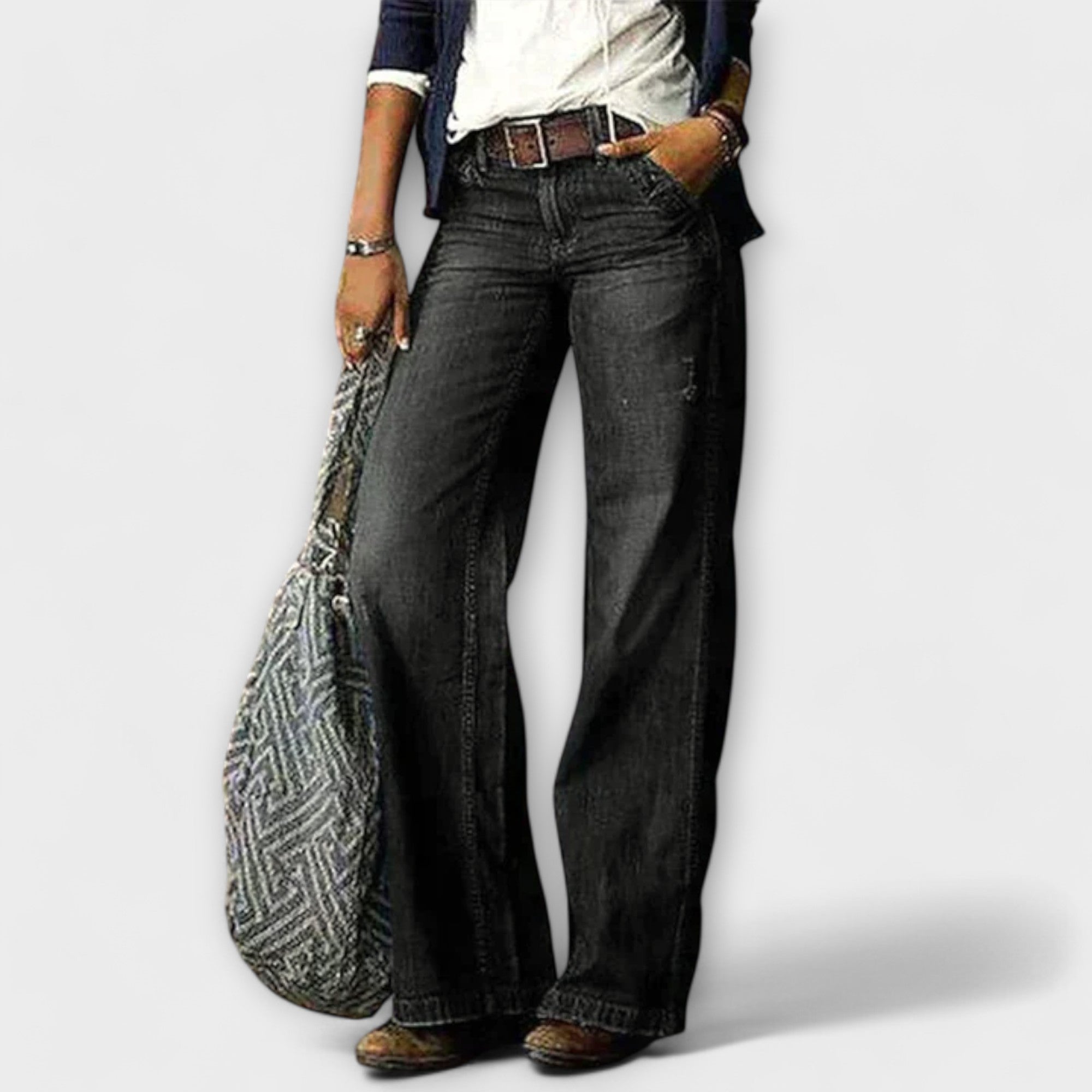 Cess - Pantaloni din denim cu croială largă