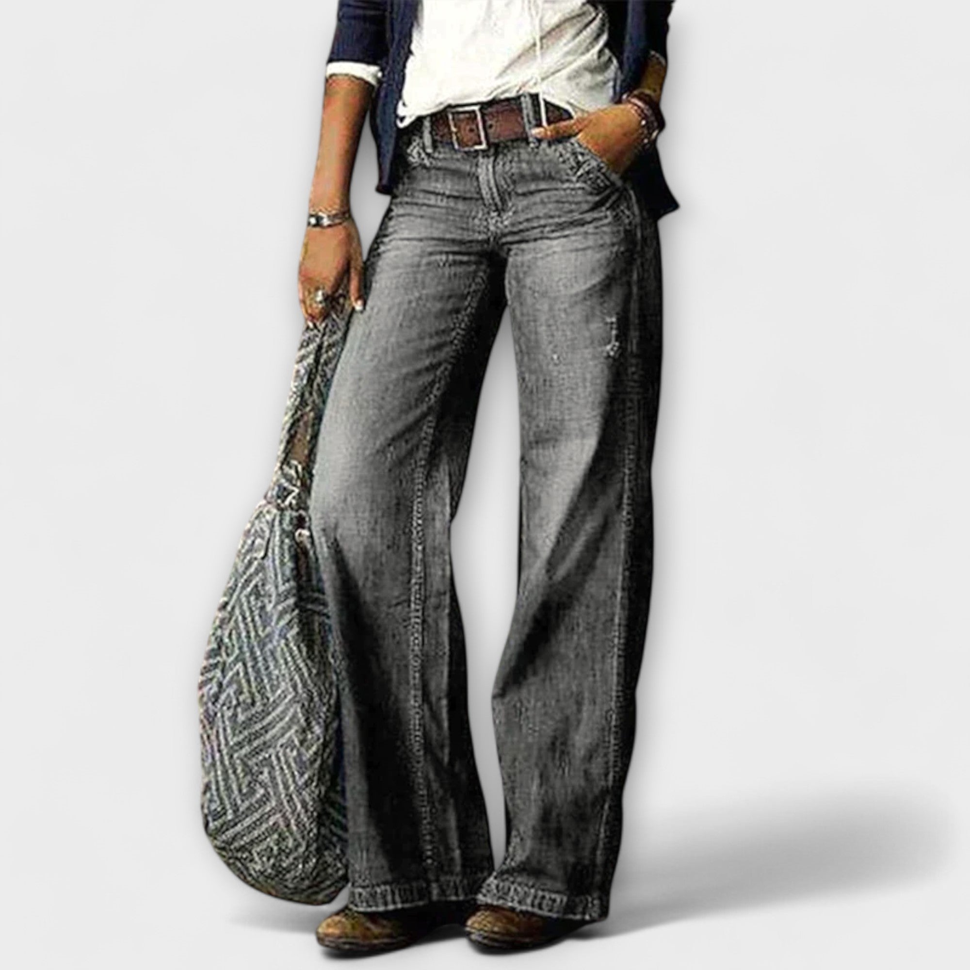 Cess - Pantaloni din denim cu croială largă