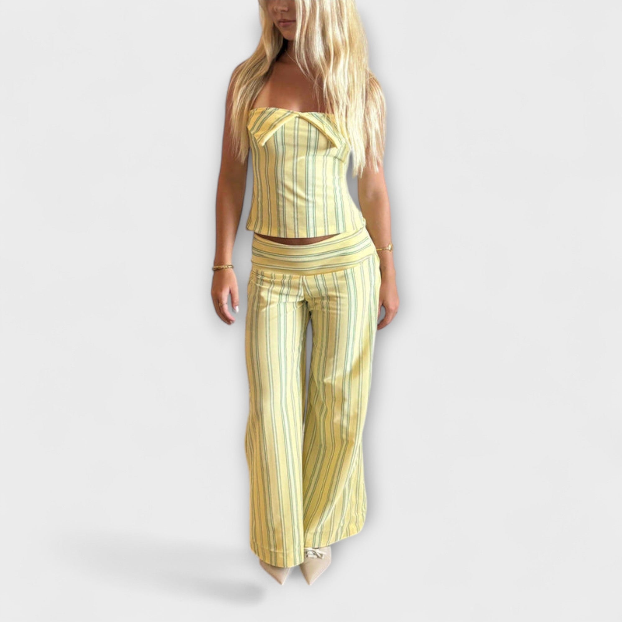 Anastasia - Set clasic de pantaloni cu dungi
