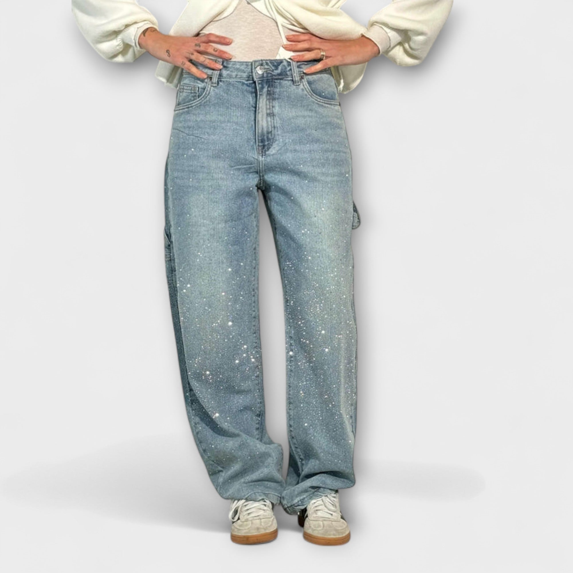 Fable - Blugi denim Shine în stil balloon carpenter
