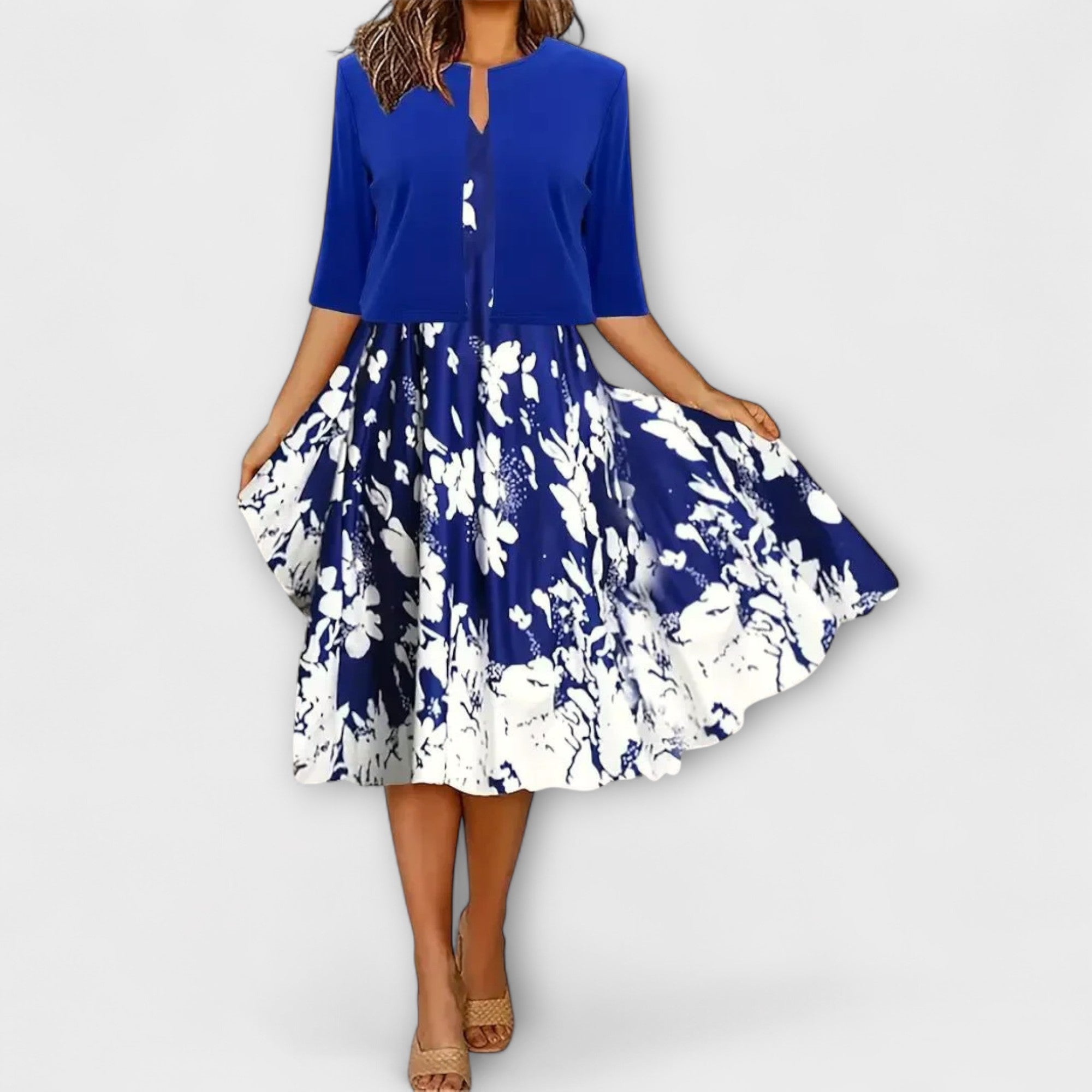 Rochie midi pentru dame cu blazer
