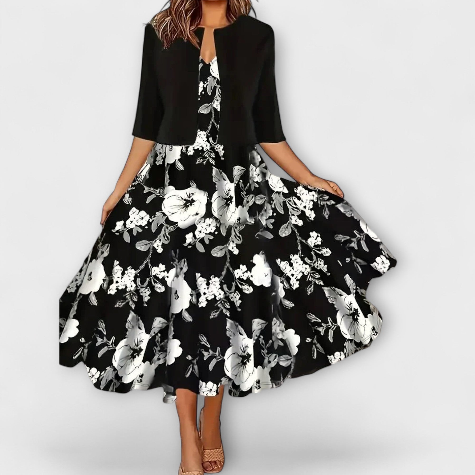 Rochie midi pentru dame cu blazer