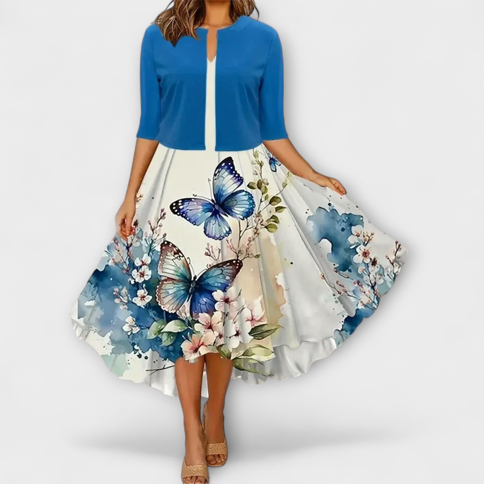 Rochie midi pentru dame cu blazer