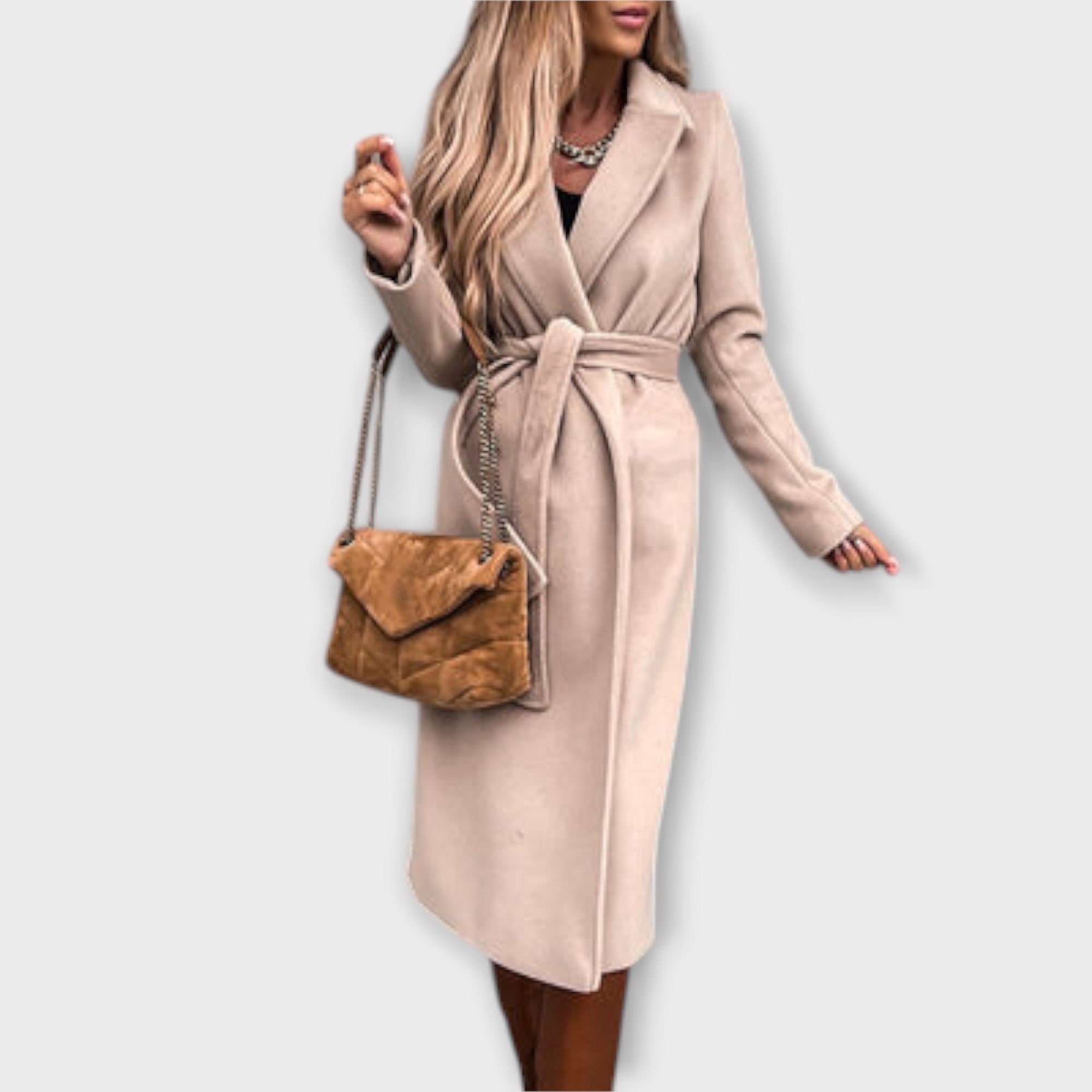 Eliza - Palton elegant cu curea de legat