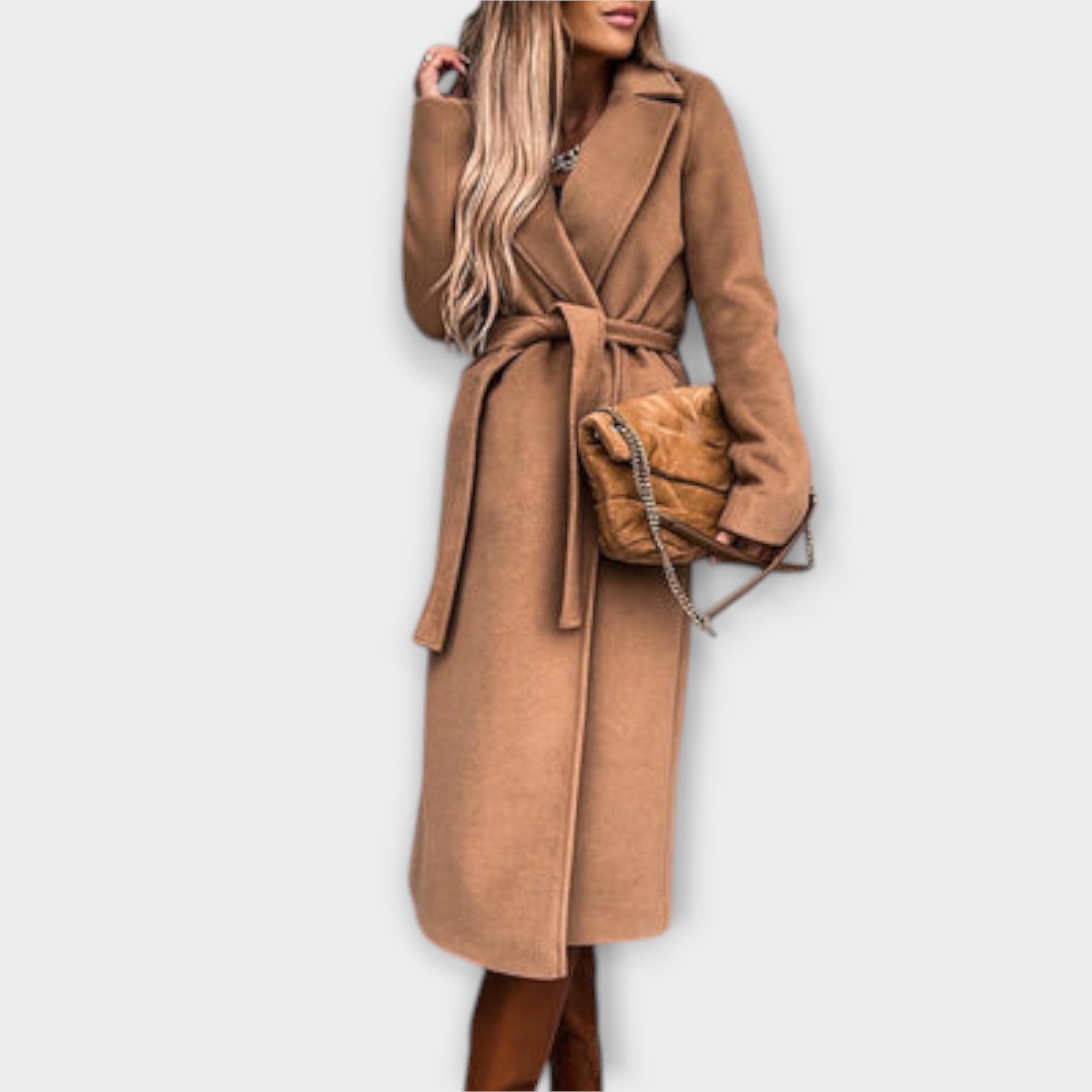 Eliza - Palton elegant cu curea de legat