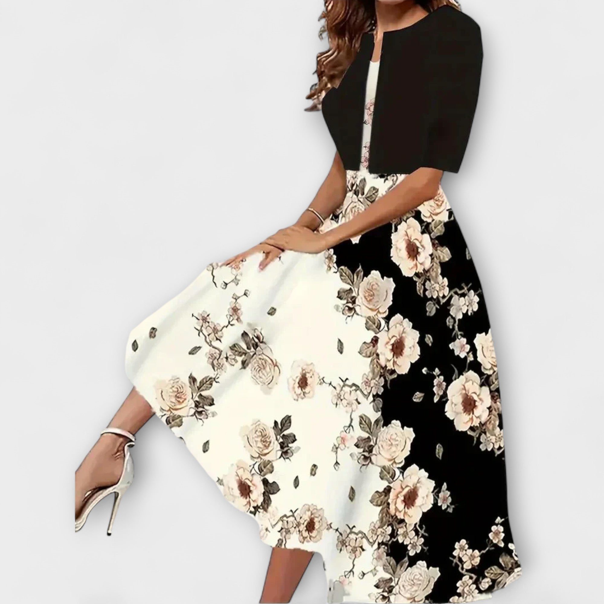 Rochie midi pentru dame cu blazer