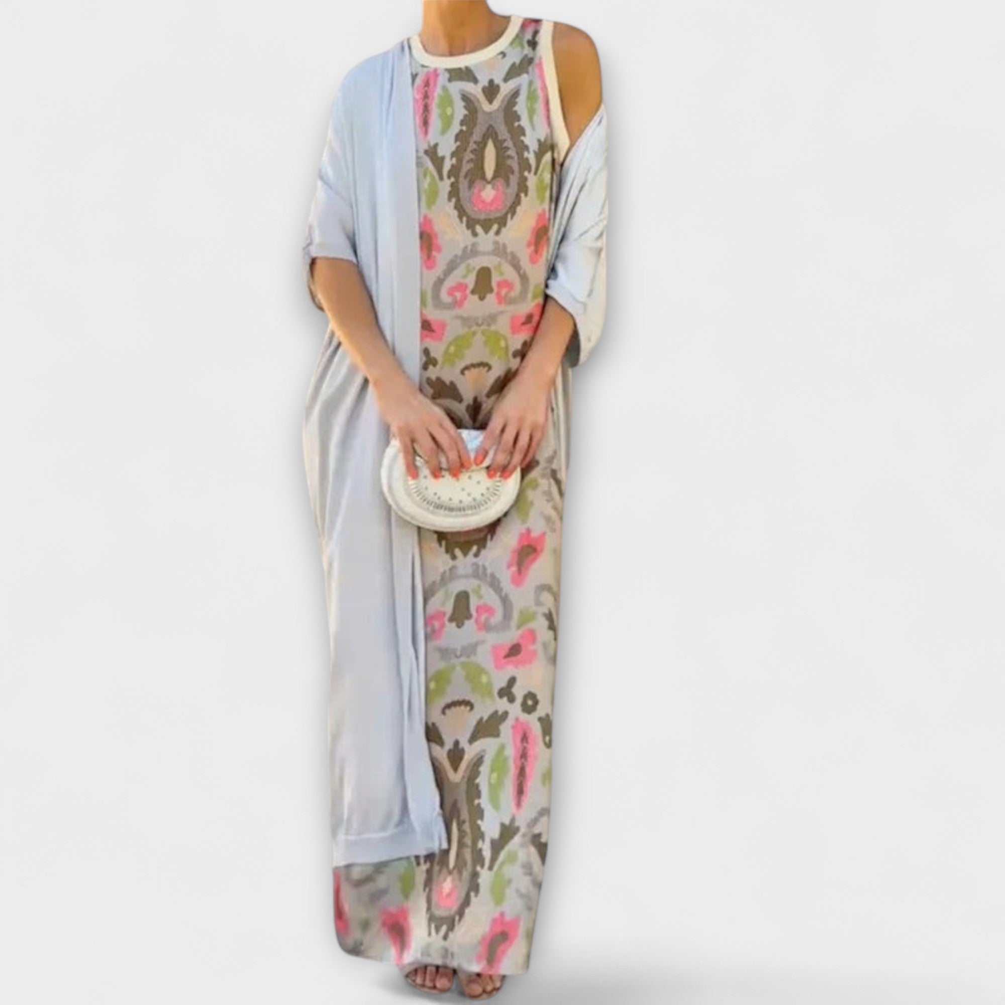 Selviane - Rochie Maxi cu cardigan asortat