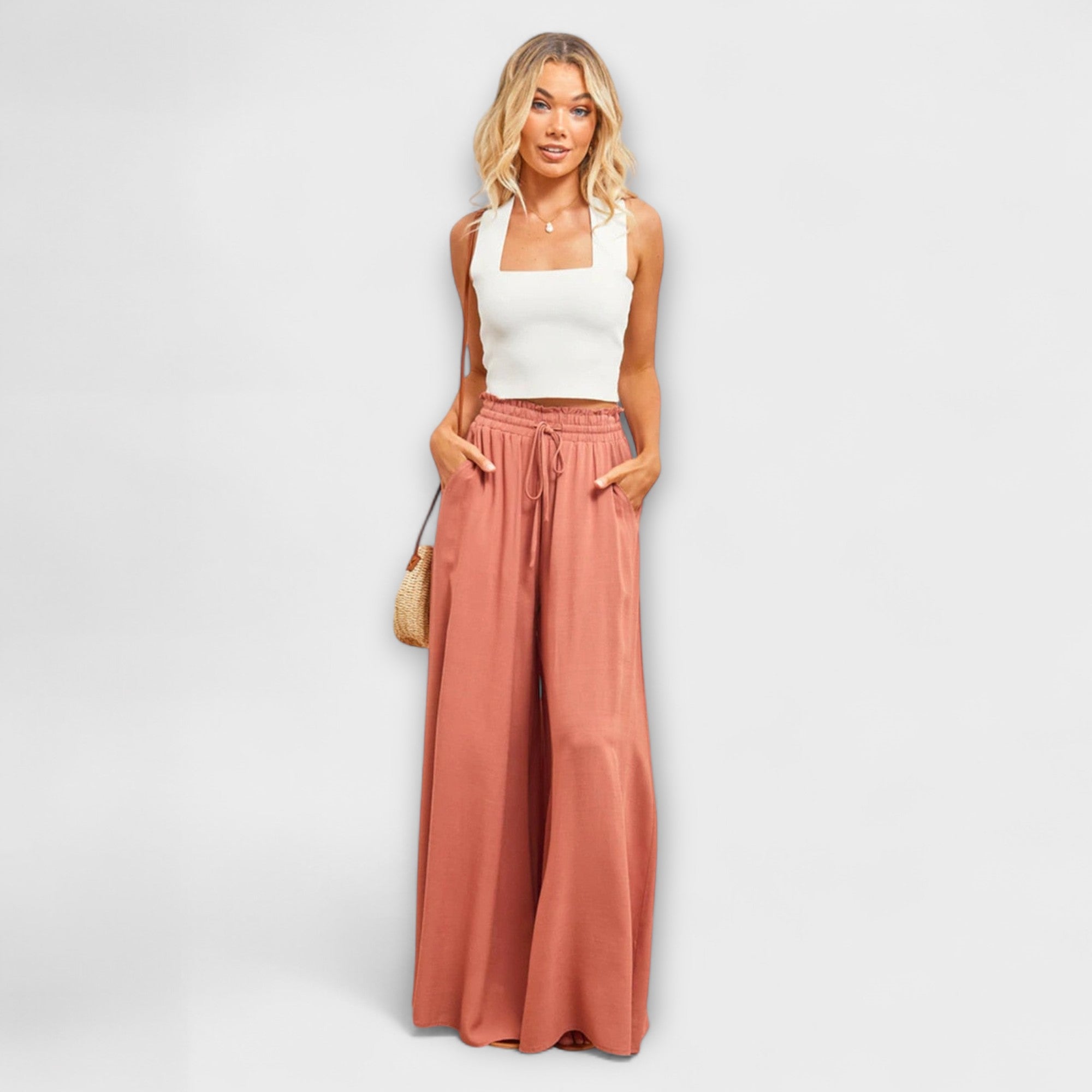 Oralith - Pantaloni confortabili cu coaste elastice